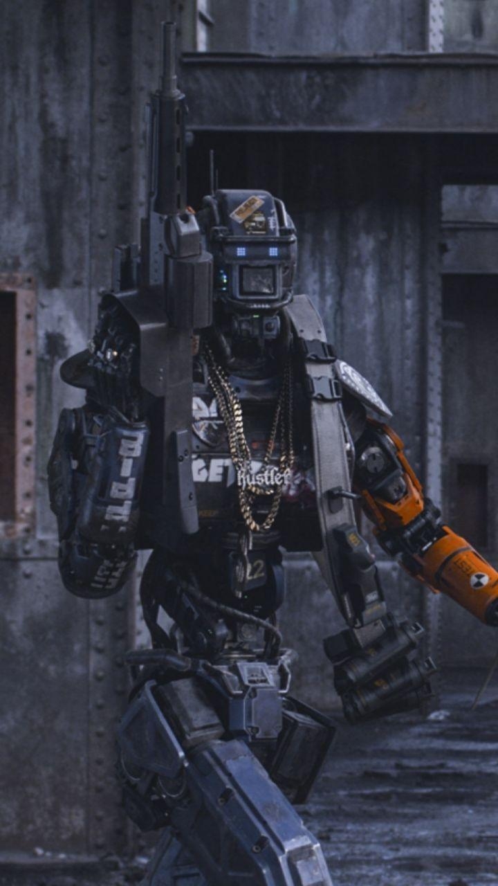 Chappie Film, Filmplakat, Roboter, Science-Fiction, Action, 720x1280 HD Handy