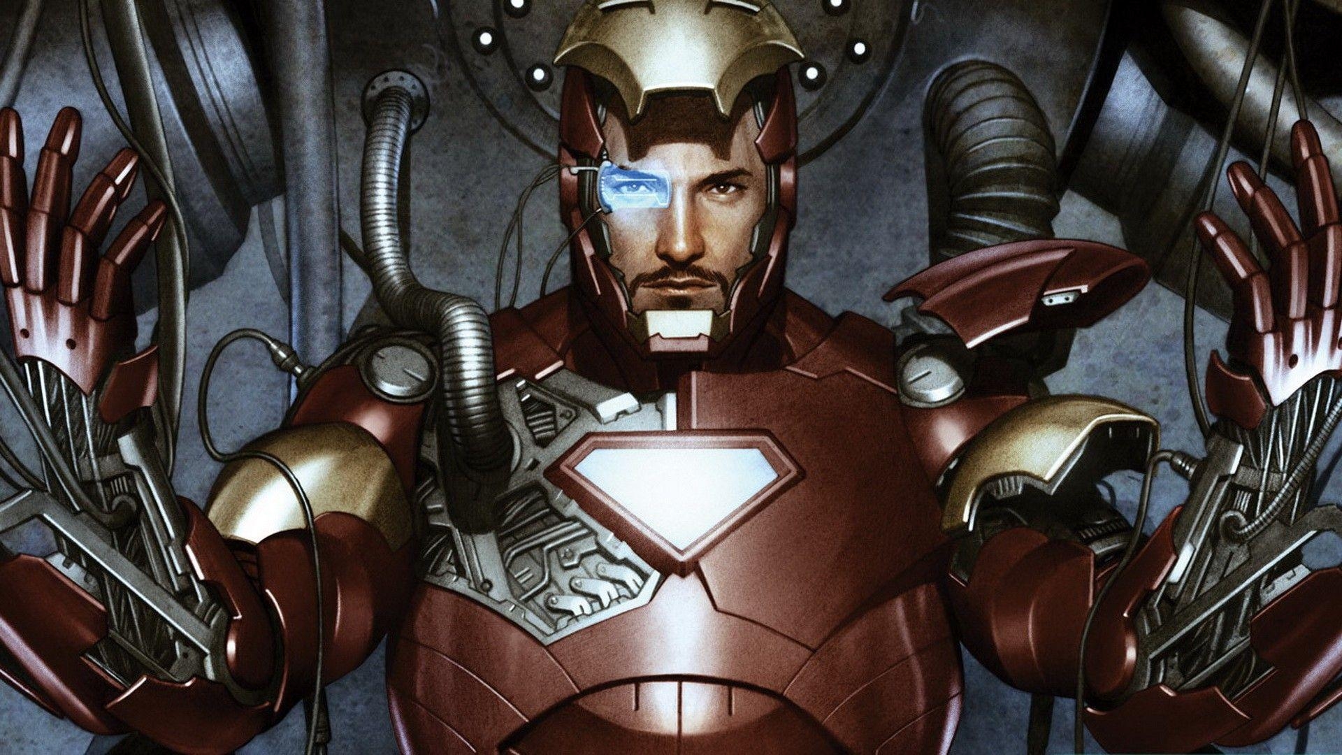 Iron Man, Comics, Tony Stark, Marvel, Grafik, 1920x1080 Full HD Desktop