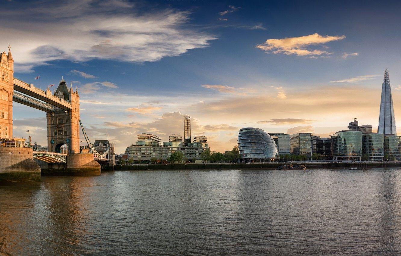 Sky, Wasser, Wolken, Brücke, London, 1340x850 HD Desktop