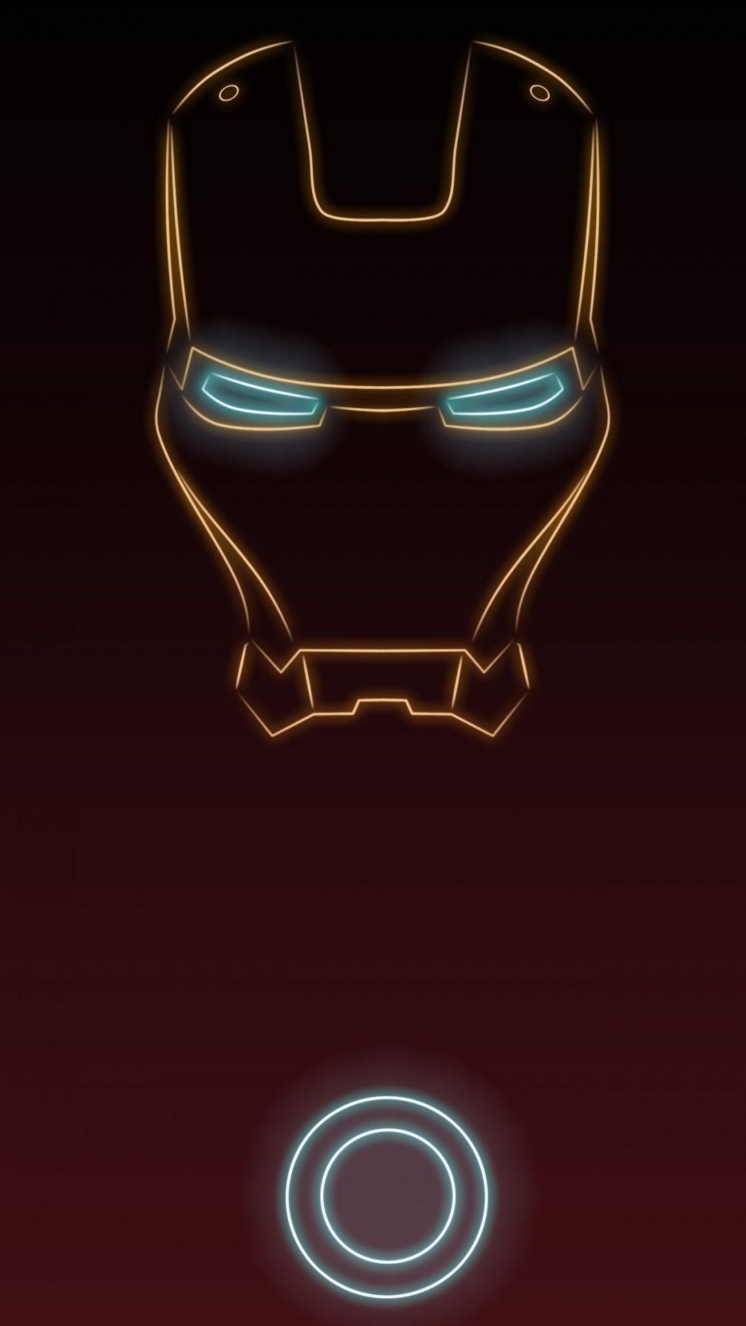 Iron Man, Superhelden, Neonlicht, Apple, Marvel, 1080x1920 Full HD Handy