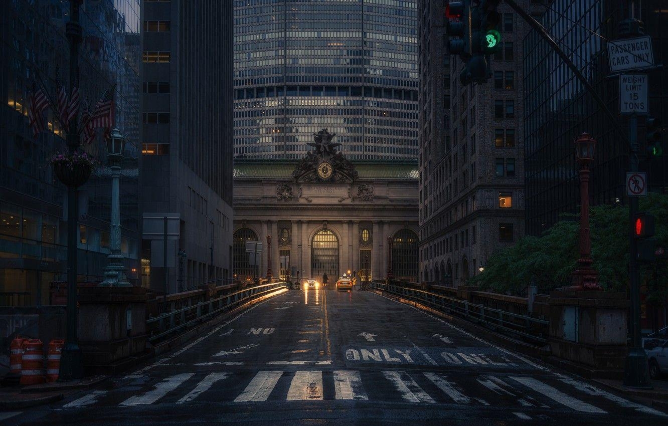 Straße, Taxi, New York, Grand Central, Bild, 1340x850 HD Desktop