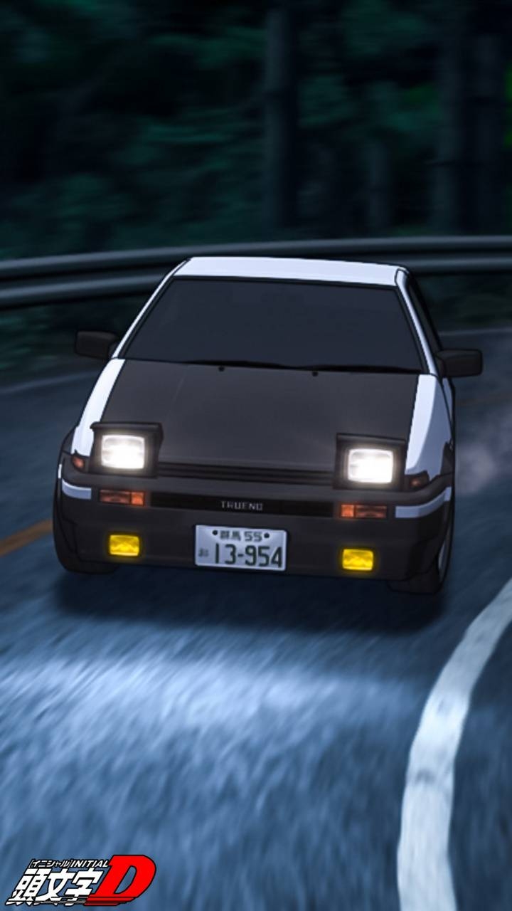 Initial D AE86, Anime-Rennwagen, JDM, Toyota Sprinter, Anime, 720x1280 HD Handy