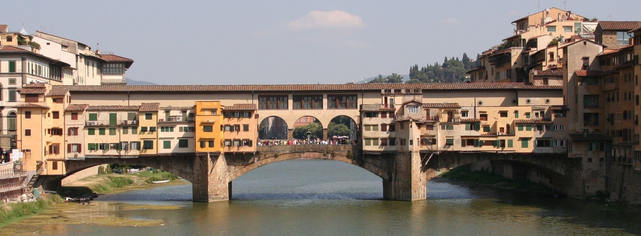 Ponte Vecchio, historische Brücke, Florenz, Italien, Reisen, 2210x820 Dual Screen Desktop