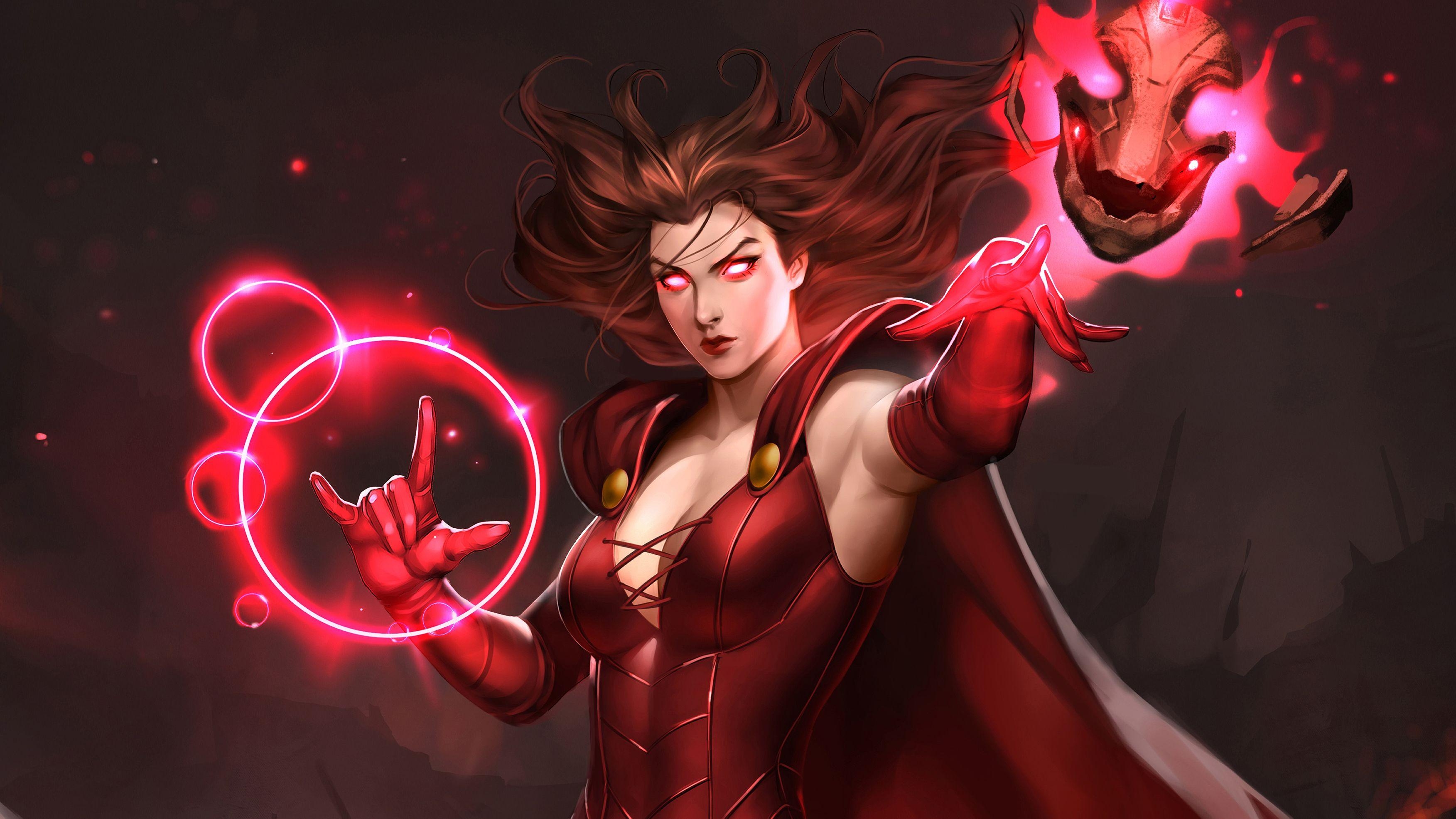 Scarlet Witch, HD Qualität, Kinocharakter, Marvel, Superhelferin, 3510x1980 HD Desktop