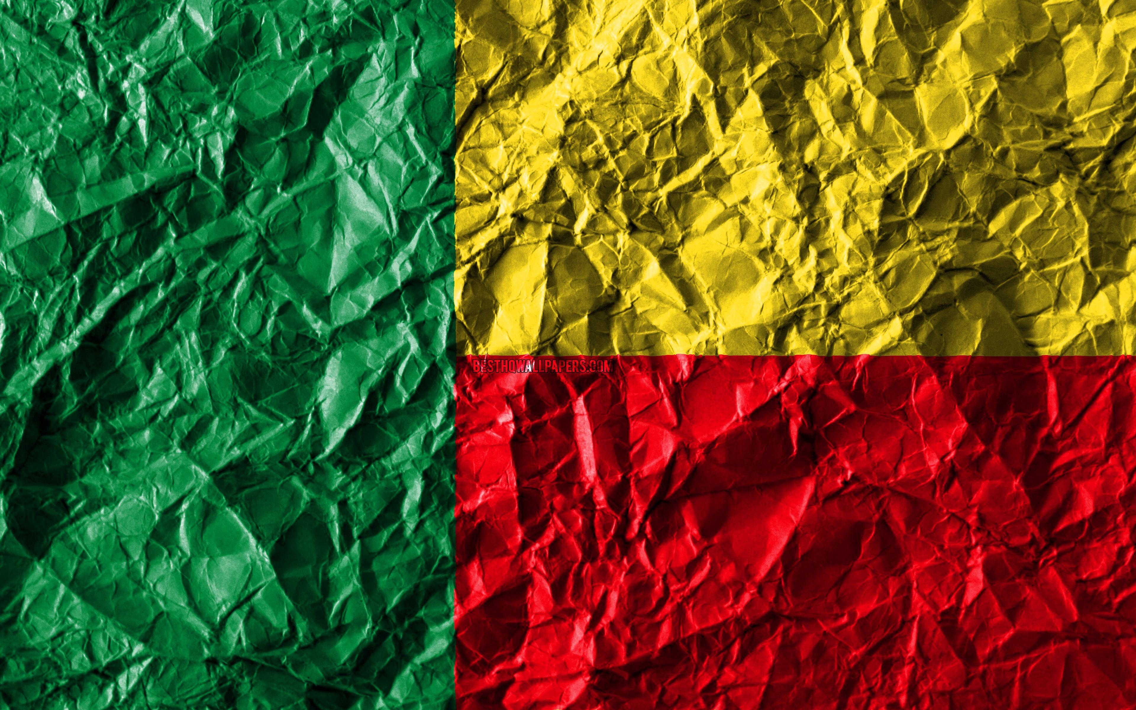 Benin, Flagge, 4K, Afrika, Kreativ, 3840x2400 4K Desktop