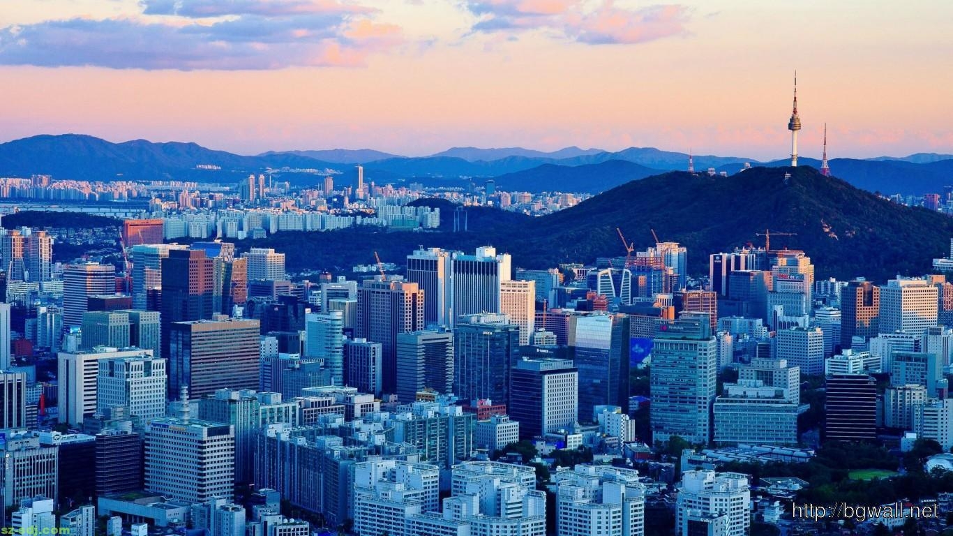 Seoul, Nachmittag, Südkorea, Panorama, Stadt, 1370x770 HD Desktop