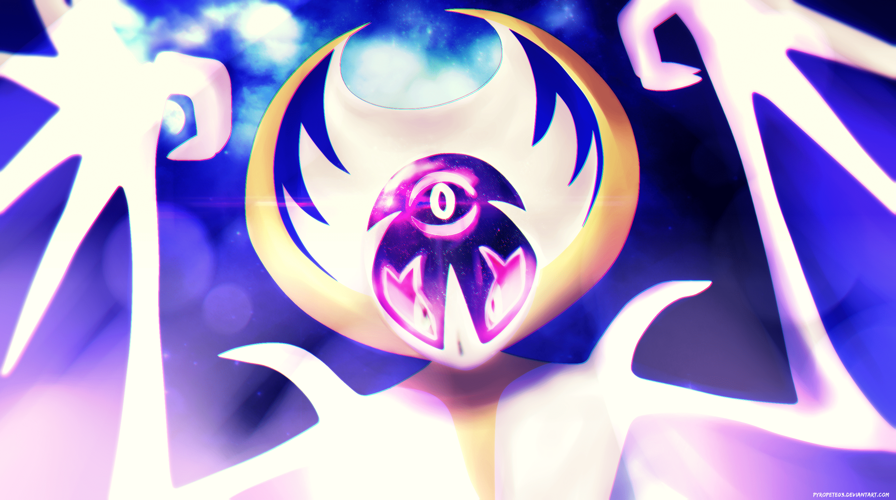 Lunala, Pokémon, HD, Anime, Hintergrundbild, 2860x1600 HD Desktop