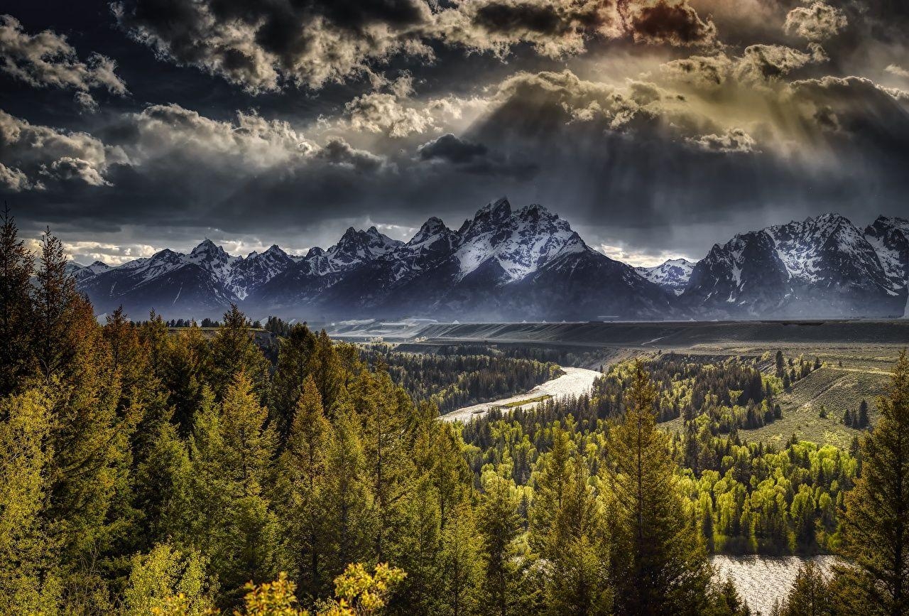 Desktop Hintergrund, USA, Tetons, Wyoming, Nationalpark, 1280x870 HD Desktop