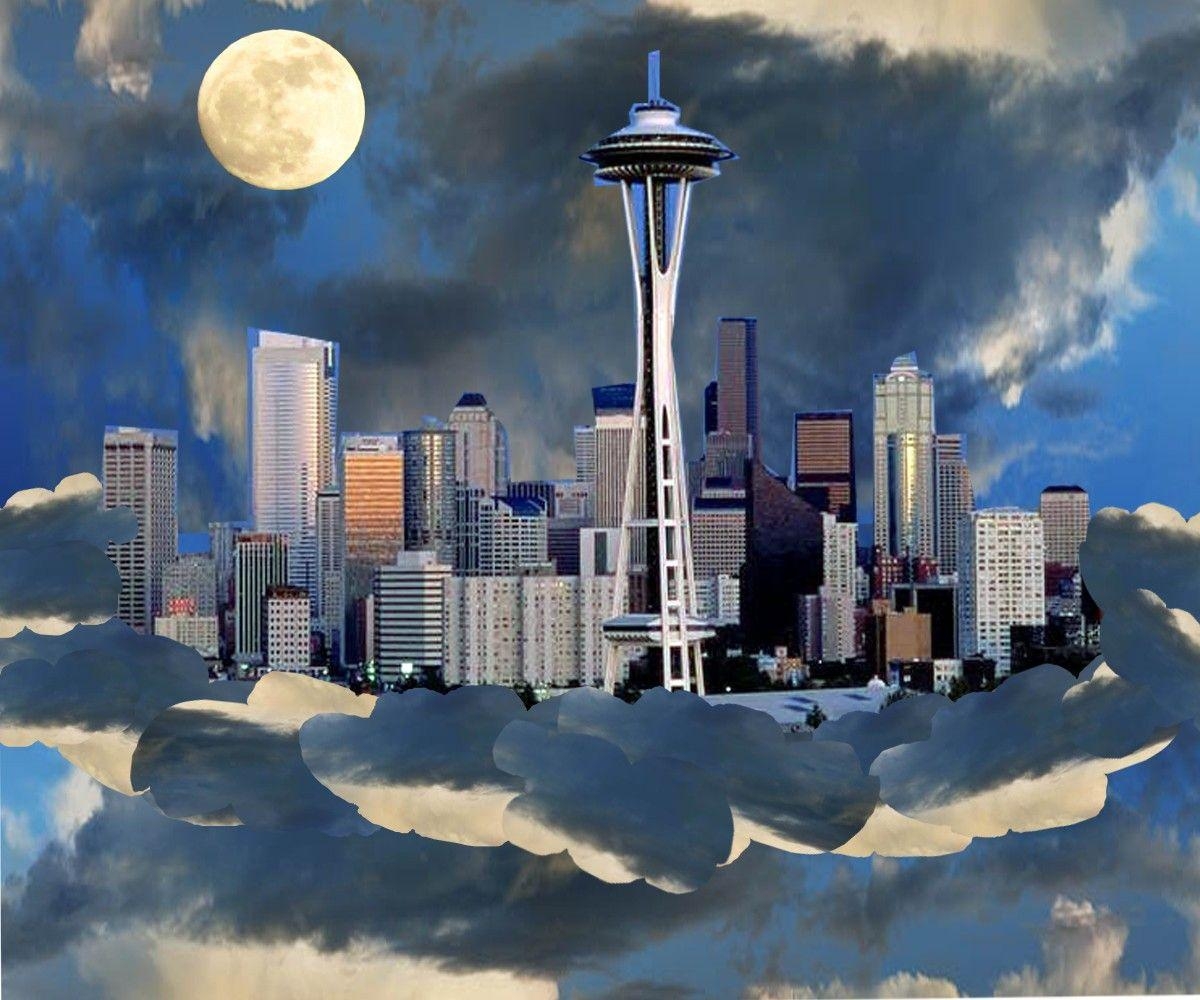 Seattle, Wolkenkratzer, Träume, Washington, Regen, 1200x1000 HD Desktop