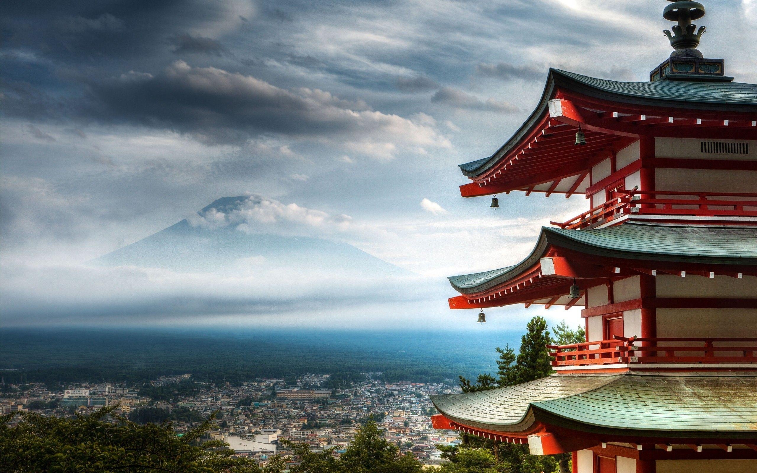 Mount Fuji, Tempel, Japan, 1600x, Reisen, 2560x1600 HD Desktop