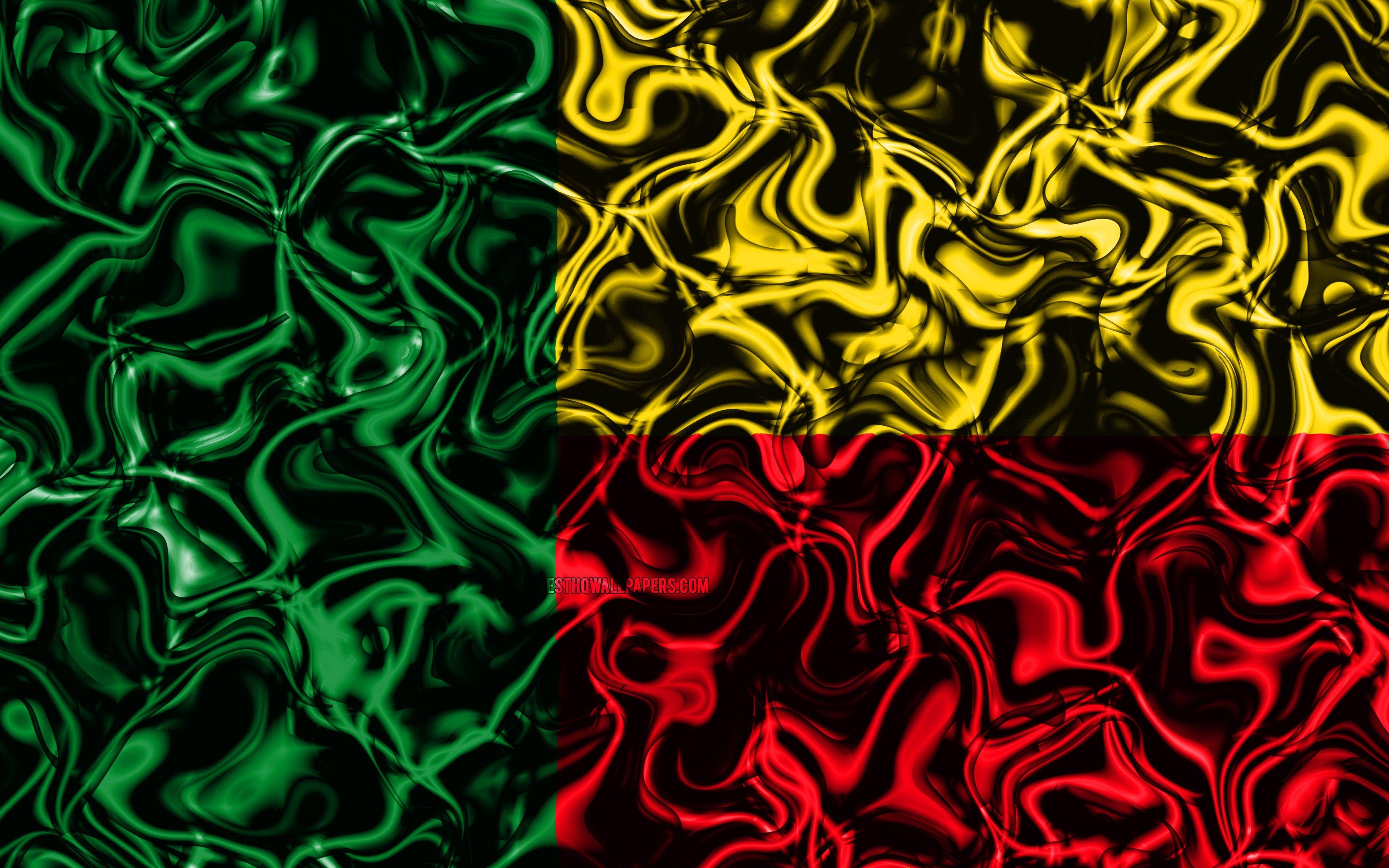 Benin, Flagge, 4K, Afrika, abstrakt, 3840x2400 4K Desktop