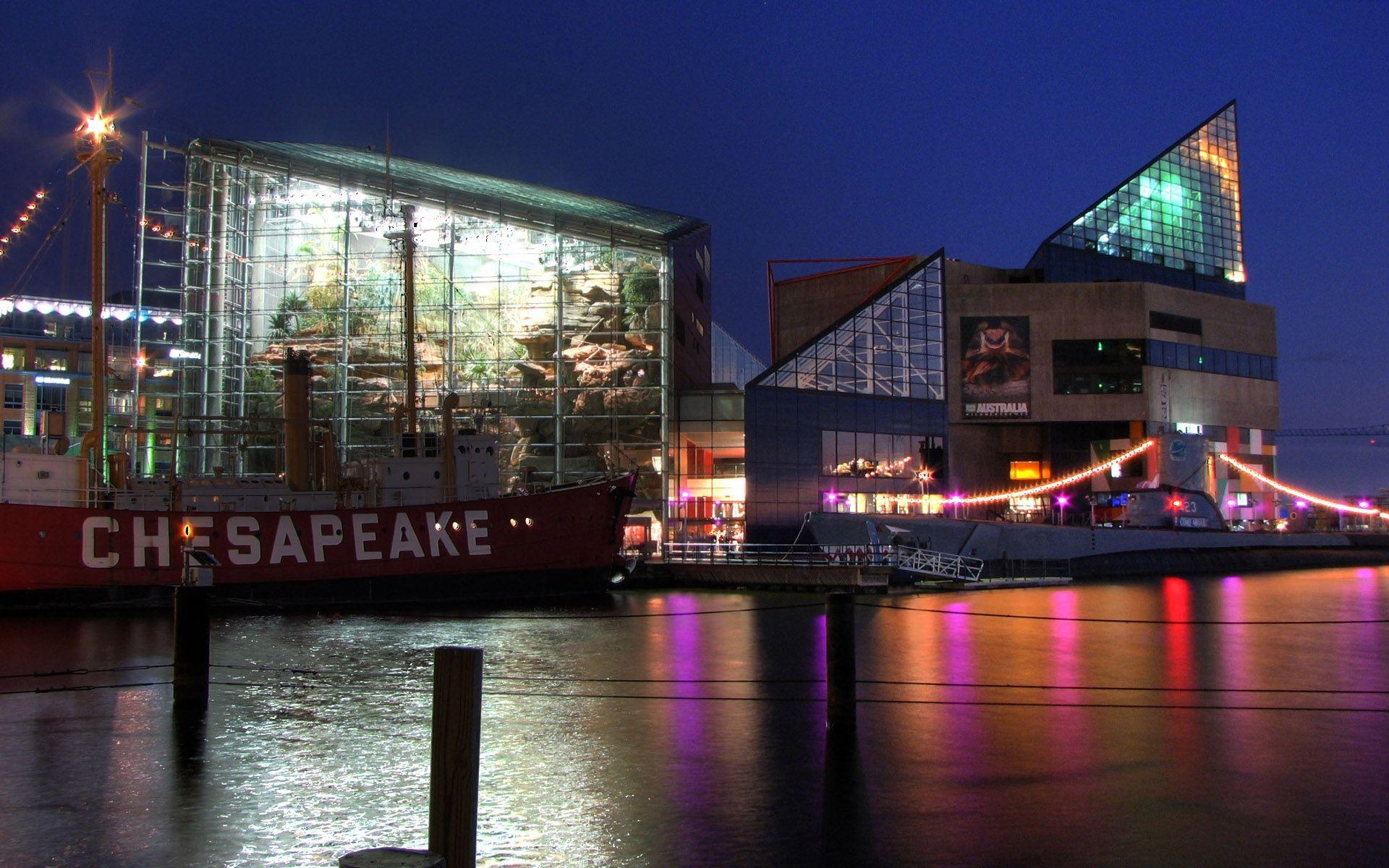 Baltimore, Nacht, Aquarium, Auflösung, Stadt, 1920x1200 HD Desktop