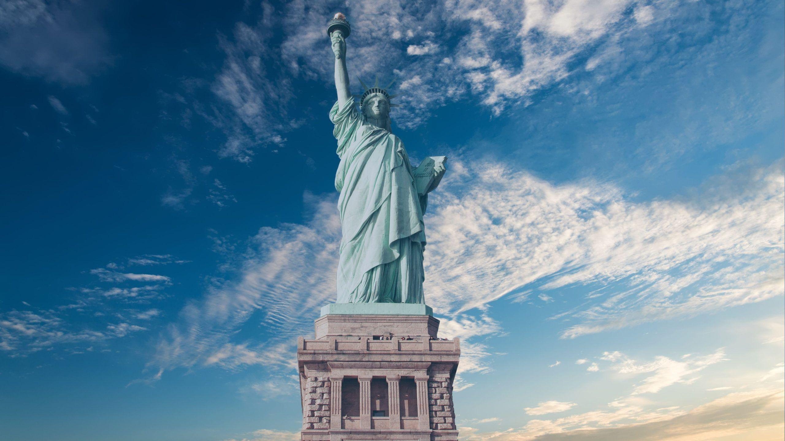 Freiheitsstatue, 4K, UHD, New York, Monument, 2560x1440 HD Desktop