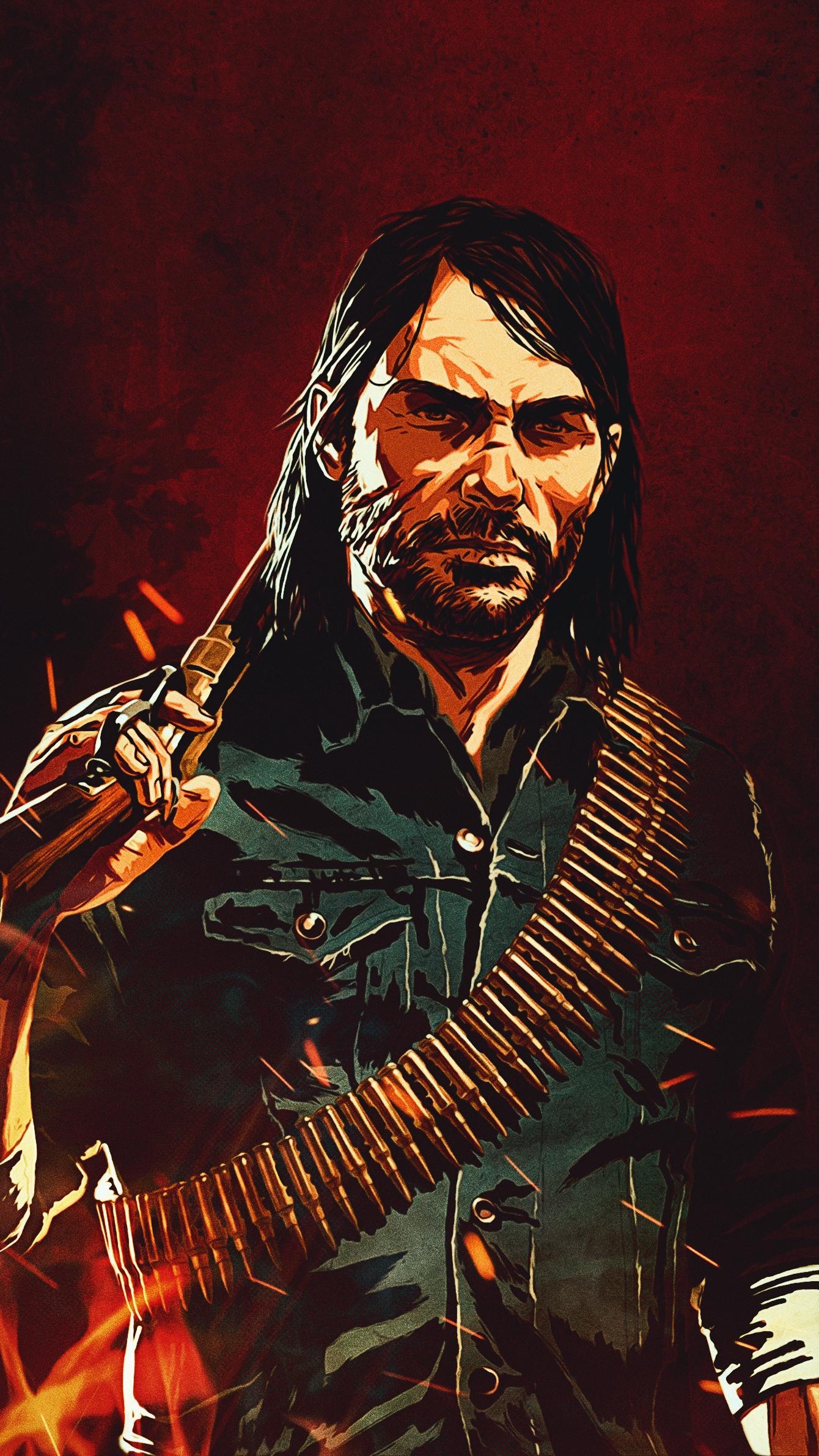 John Marston, Gaming, Red Dead Redemption, Western, Charakter, 1340x2390 HD Handy