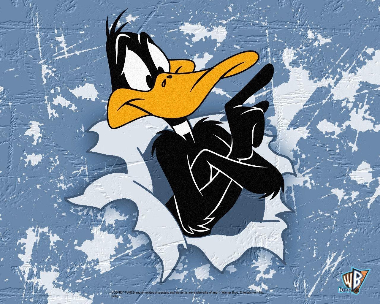 Daffy Duck, Cartoon, Comic, Hintergründe, Gelb, 1280x1030 HD Desktop