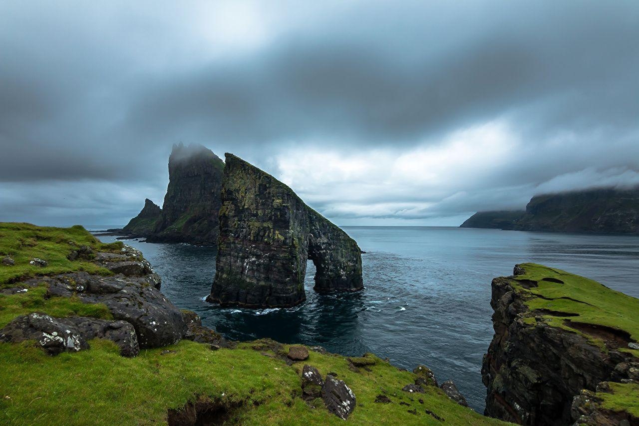 Dänemark, Färöer, Klippen, Natur, Küste, 1280x860 HD Desktop