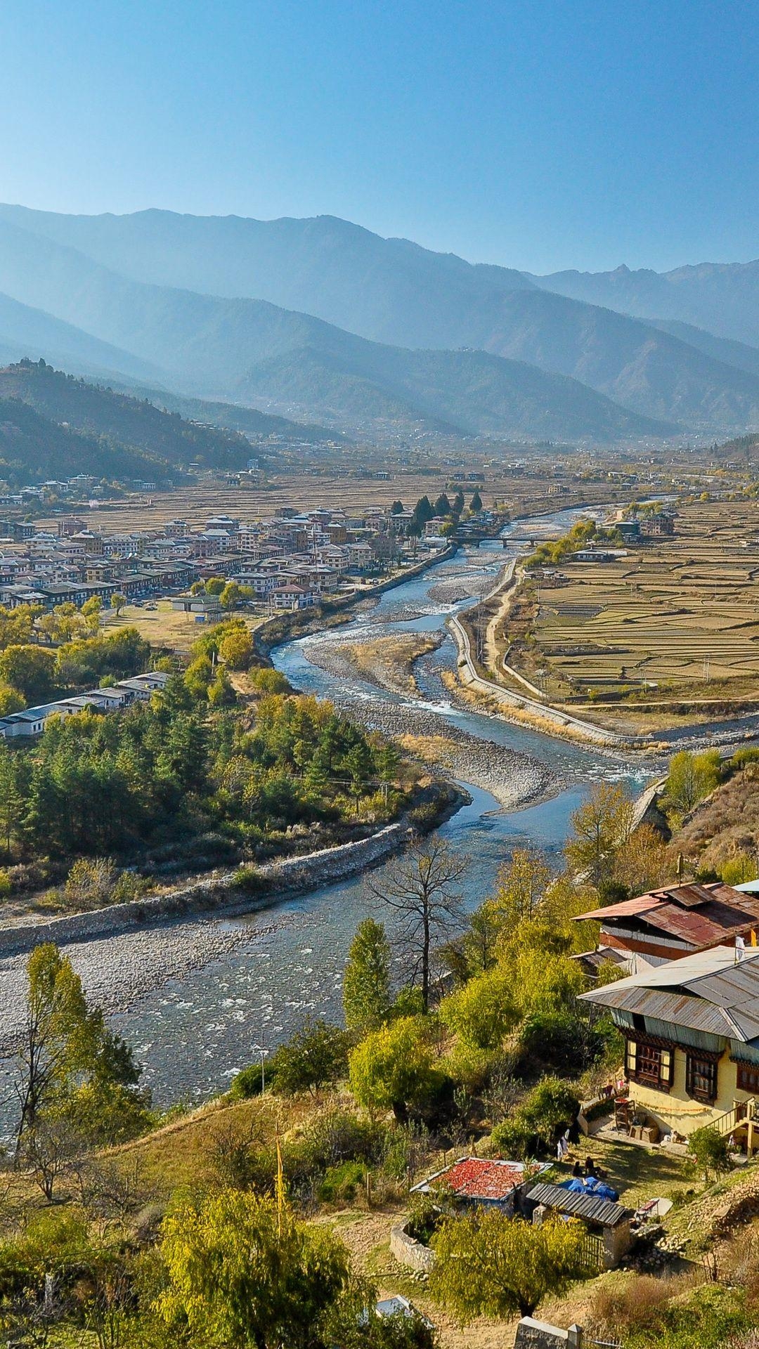 Bhutan Land, Desktop-Ansicht, Himalaya, Asien, Reisen, 1080x1920 Full HD Handy