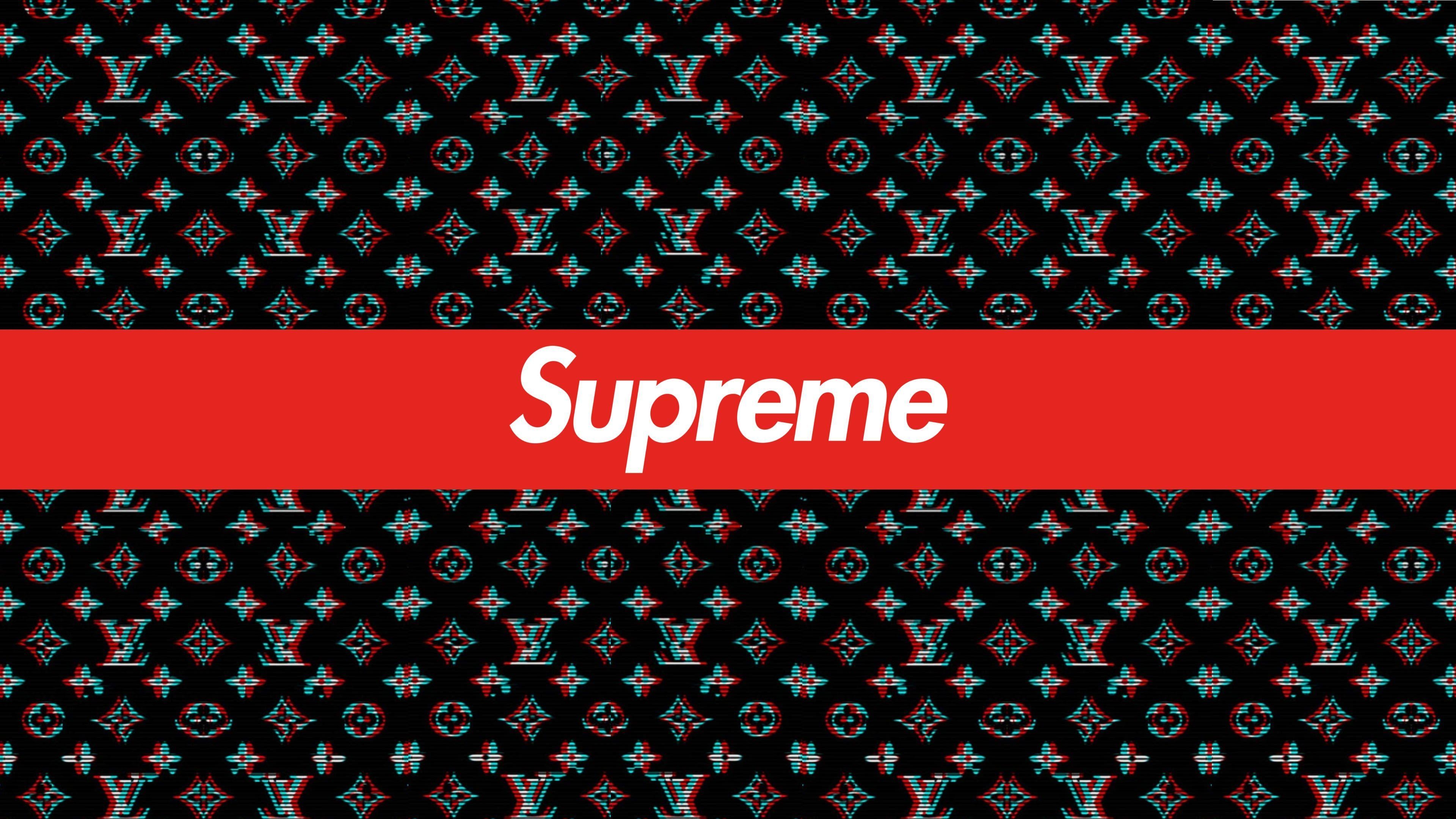 Supreme, Louis Vuitton, einfach, Mode, Hintergrund, 3840x2160 4K Desktop