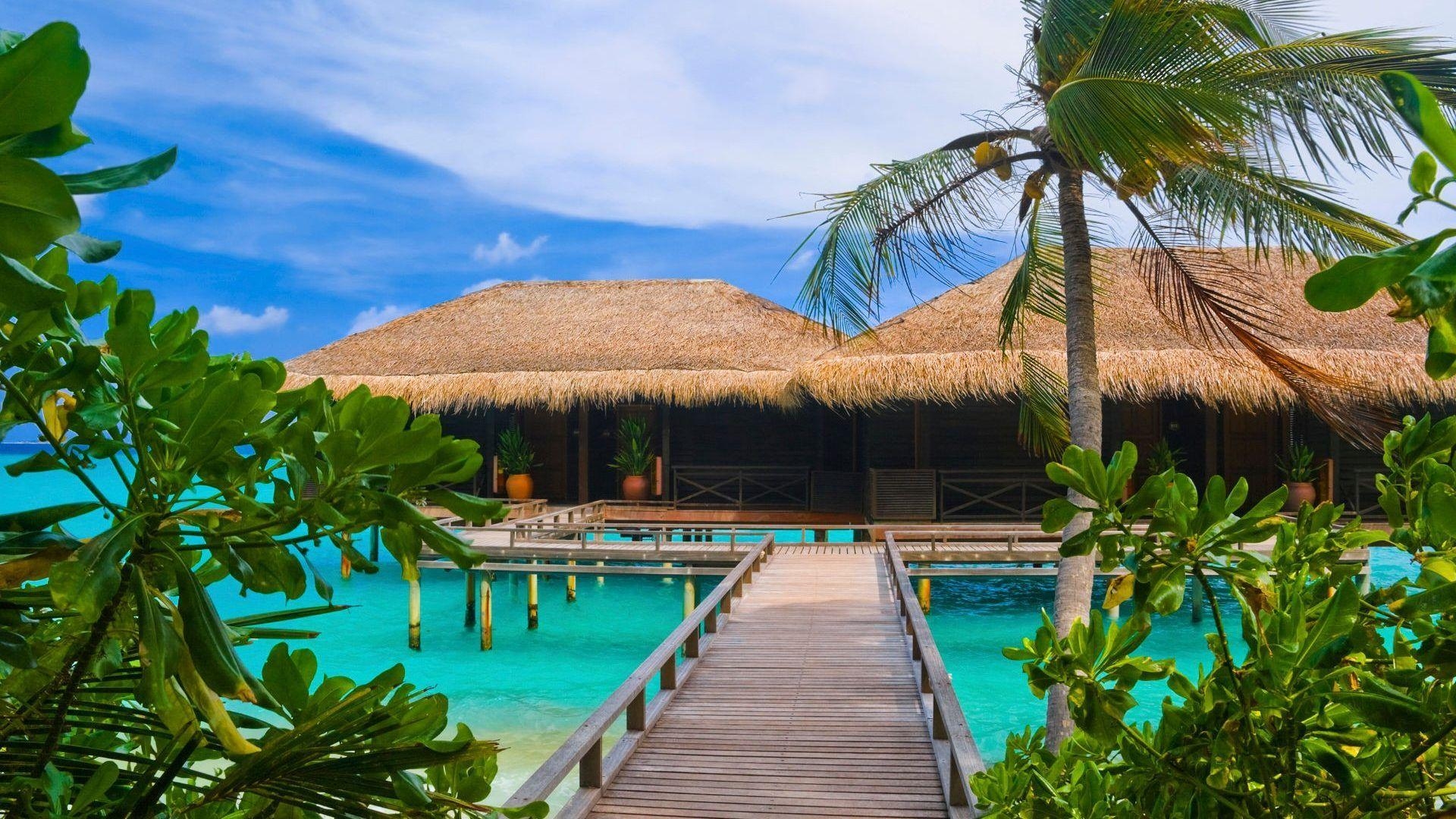 Strand, Wasser, Hütte, Seychellen, Steg, 1920x1080 Full HD Desktop