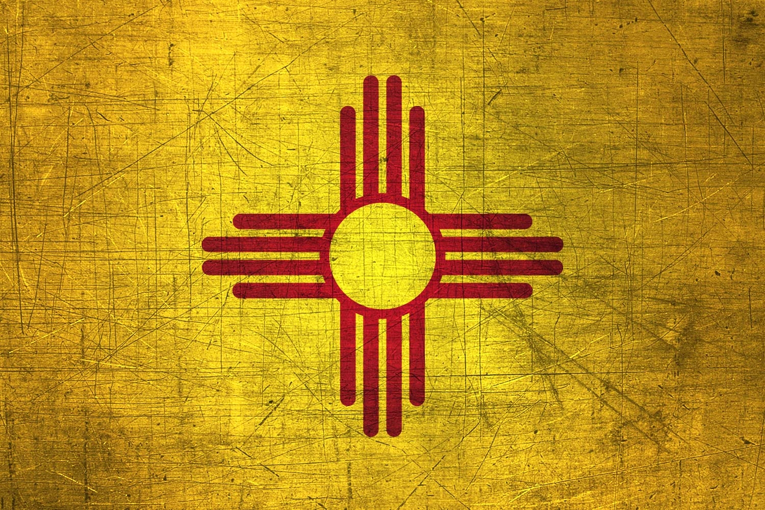 Flagge New Mexico, Metallflagge, Symbole, Südwesten, 1500x1000 HD Desktop