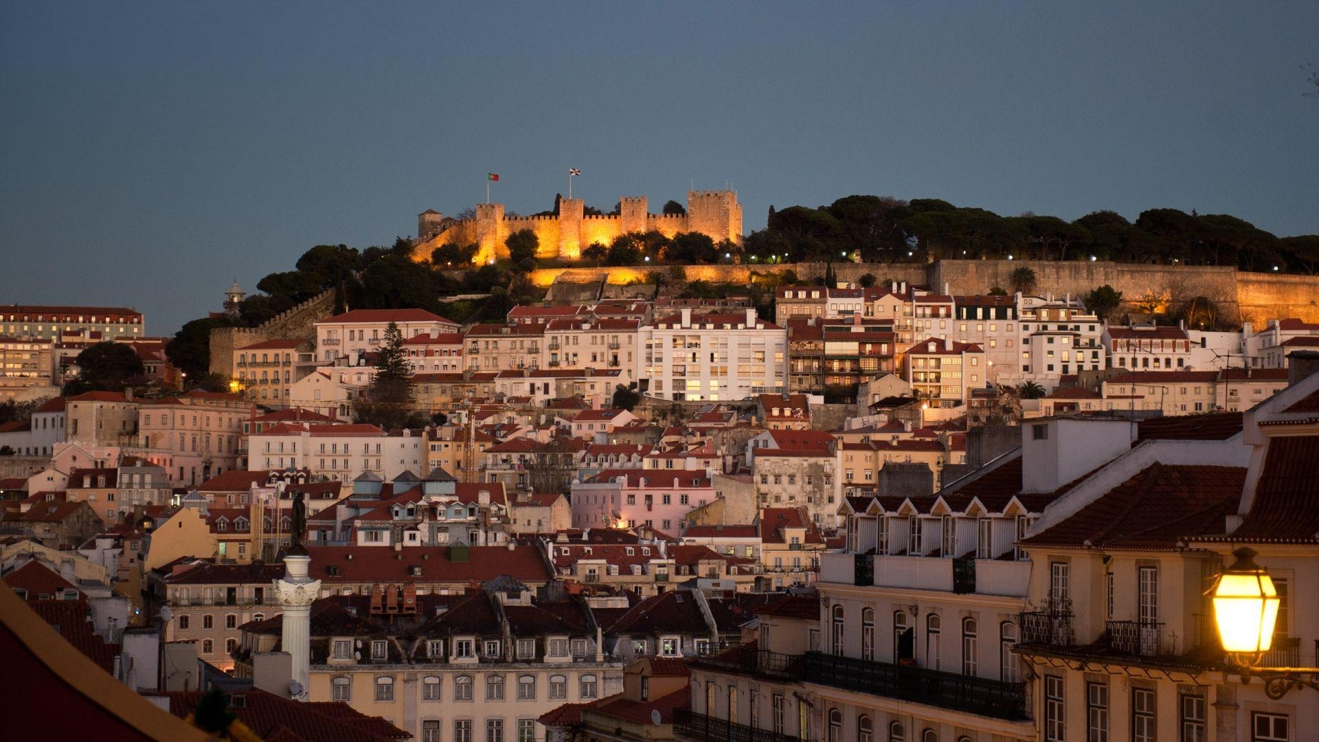 Lissabon, Portugal, Nacht, Szene, 1080p, 1920x1080 Full HD Desktop