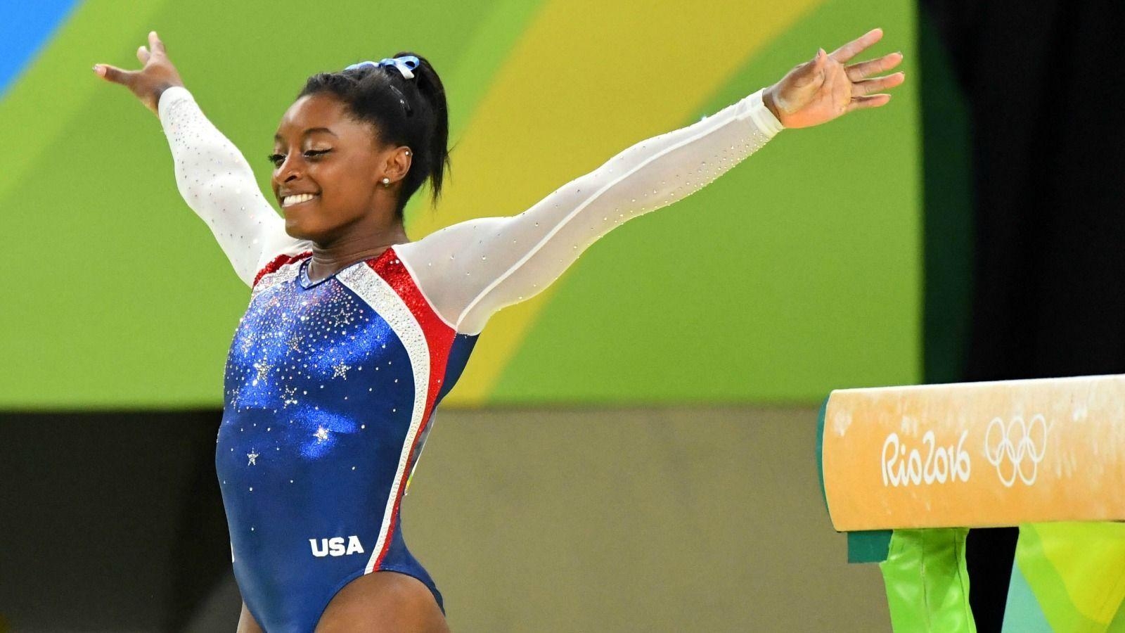 Simone Biles, Champion, Talent, Hintergrund, Turnen, 1600x900 HD Desktop