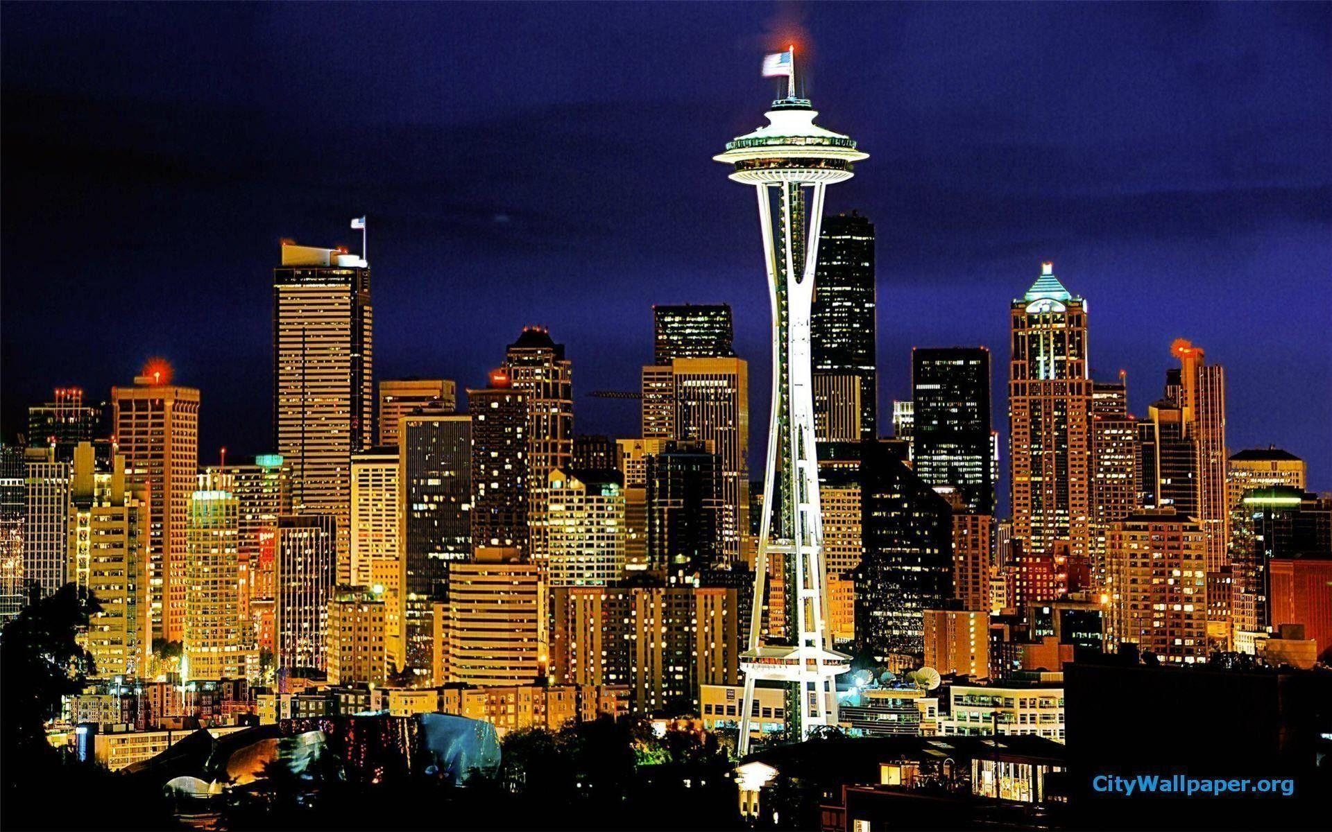 Seattle, Hintergrund, Stadtansicht, Space Needle, Reisen, 1920x1200 HD Desktop