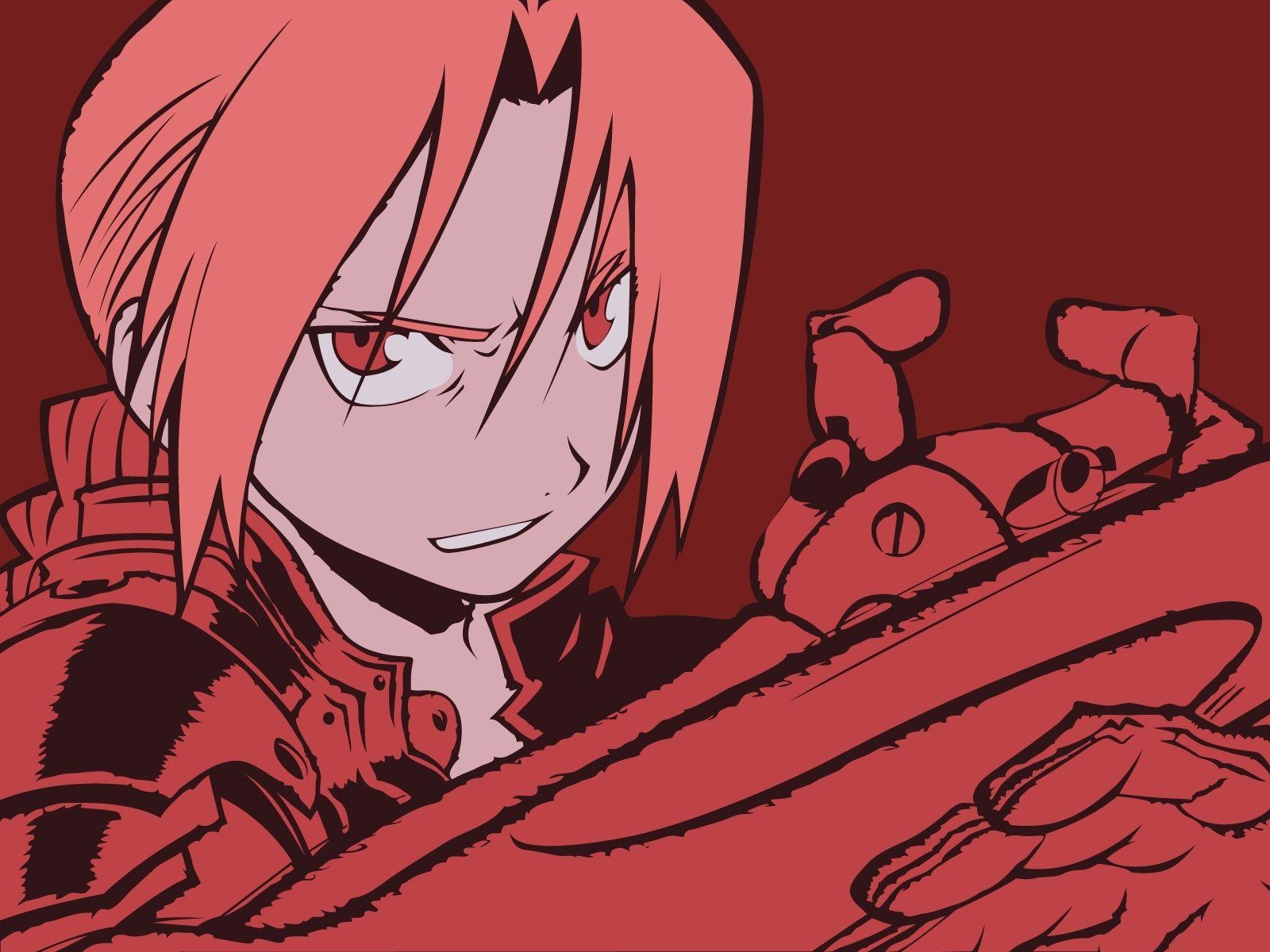 Edward Elric, Anime, Fullmetal Alchemist, Rot, Hintergrund, 1600x1200 HD Desktop