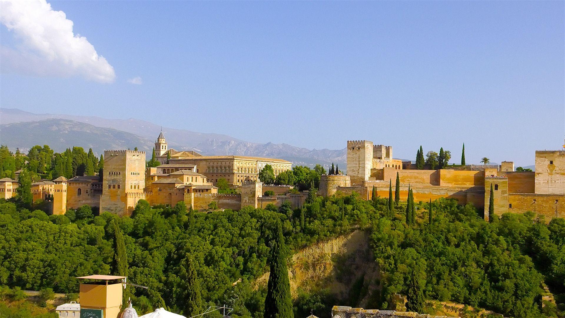 Alhambra, Computer, Hintergrund, Spanien, Architektur, 1920x1080 Full HD Desktop