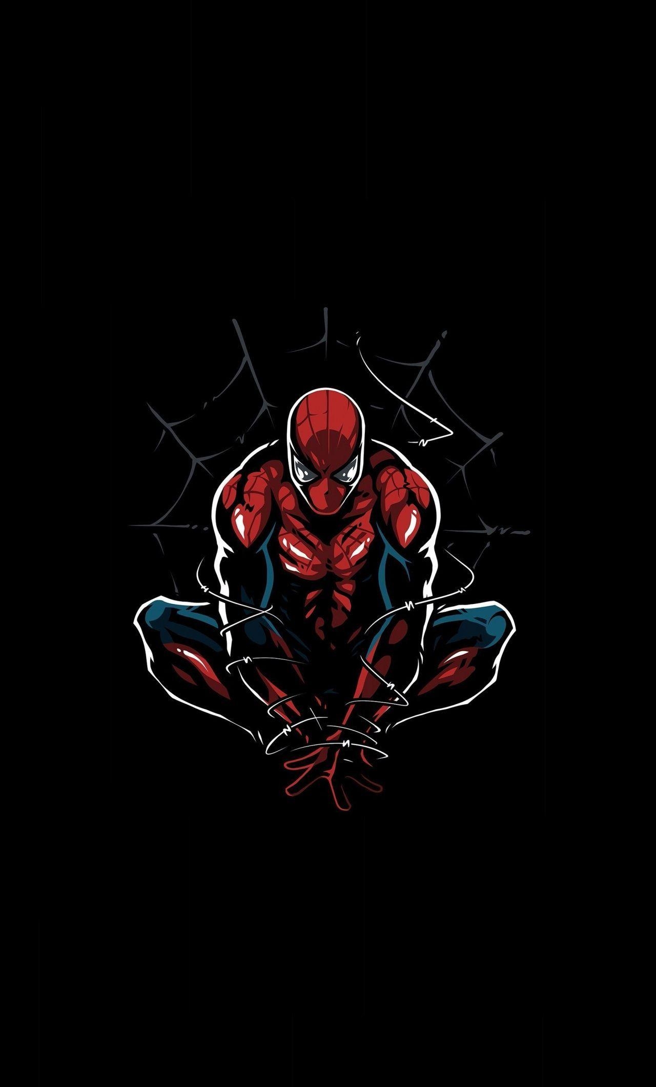 Dunkler Spider-Man, Film, Minimal, Artwork, Marvel, 1280x2120 HD Handy