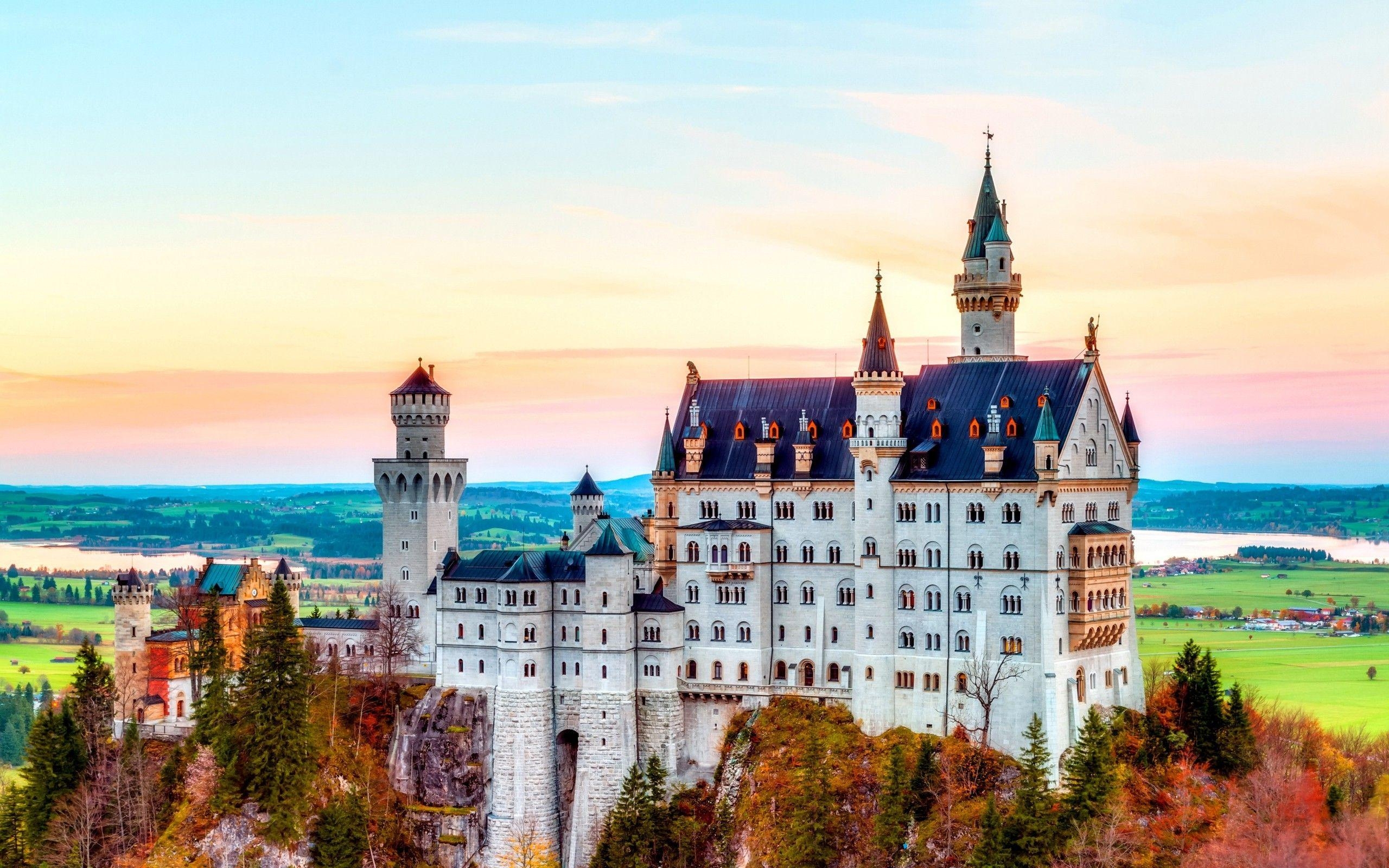 HDR Schloss, Landschaft, Geschichte, Neuschwanstein, Bayern, 2560x1600 HD Desktop