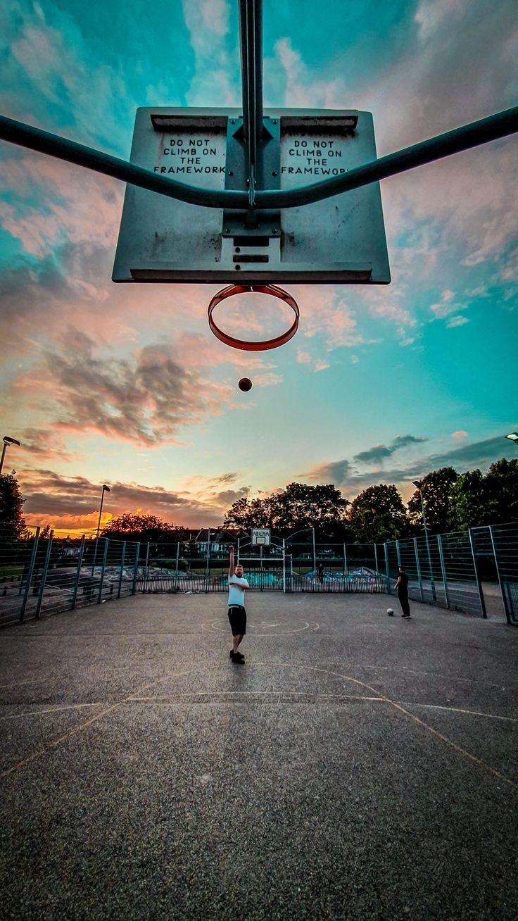 Basketballplatz, Sonnenuntergang, Fotografie, Hintergrund, Stimmungsvoll, 740x1310 HD Handy