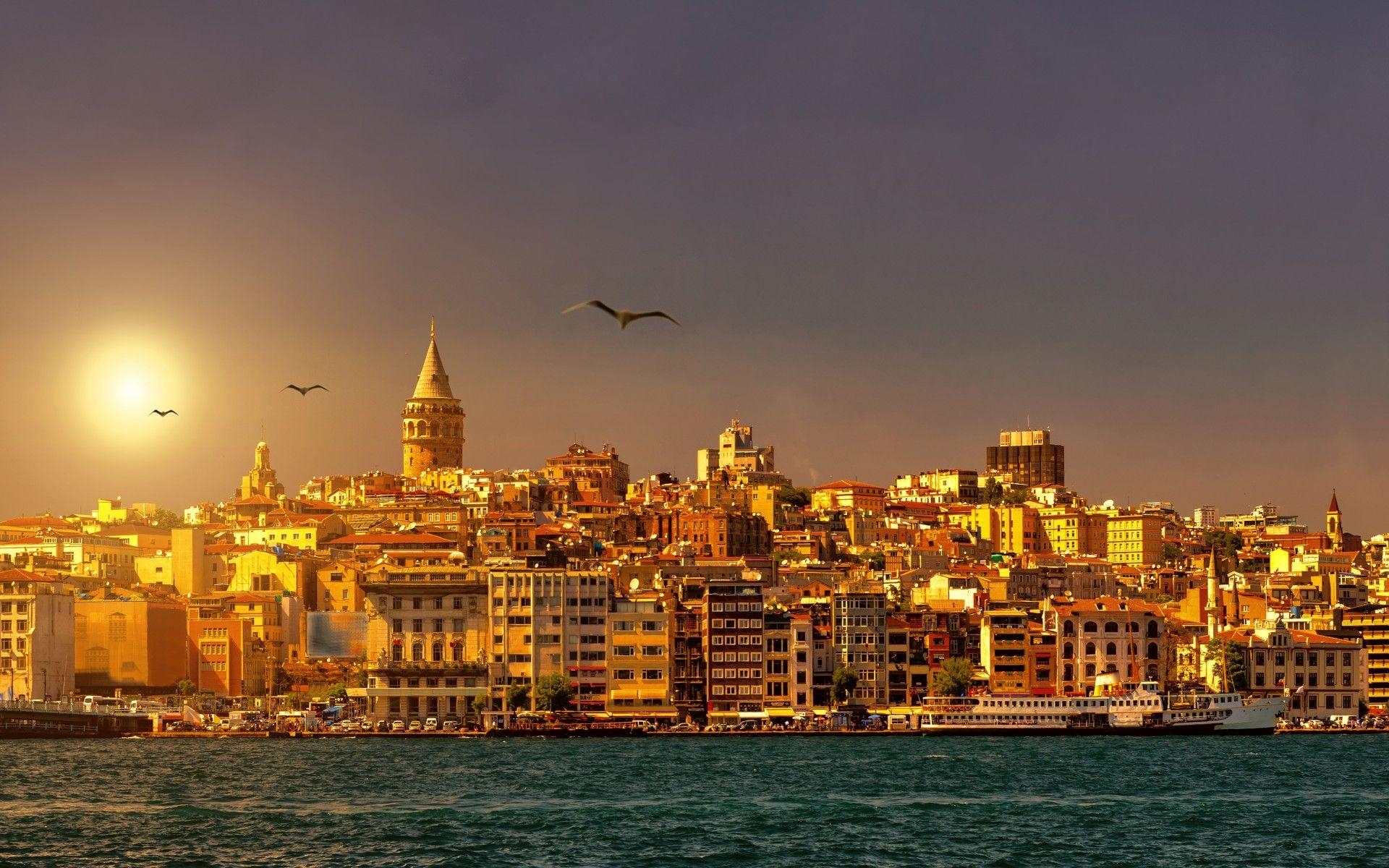 Istanbul Türkei Sonnenuntergang Weltwunder, 1920x1200 HD Desktop