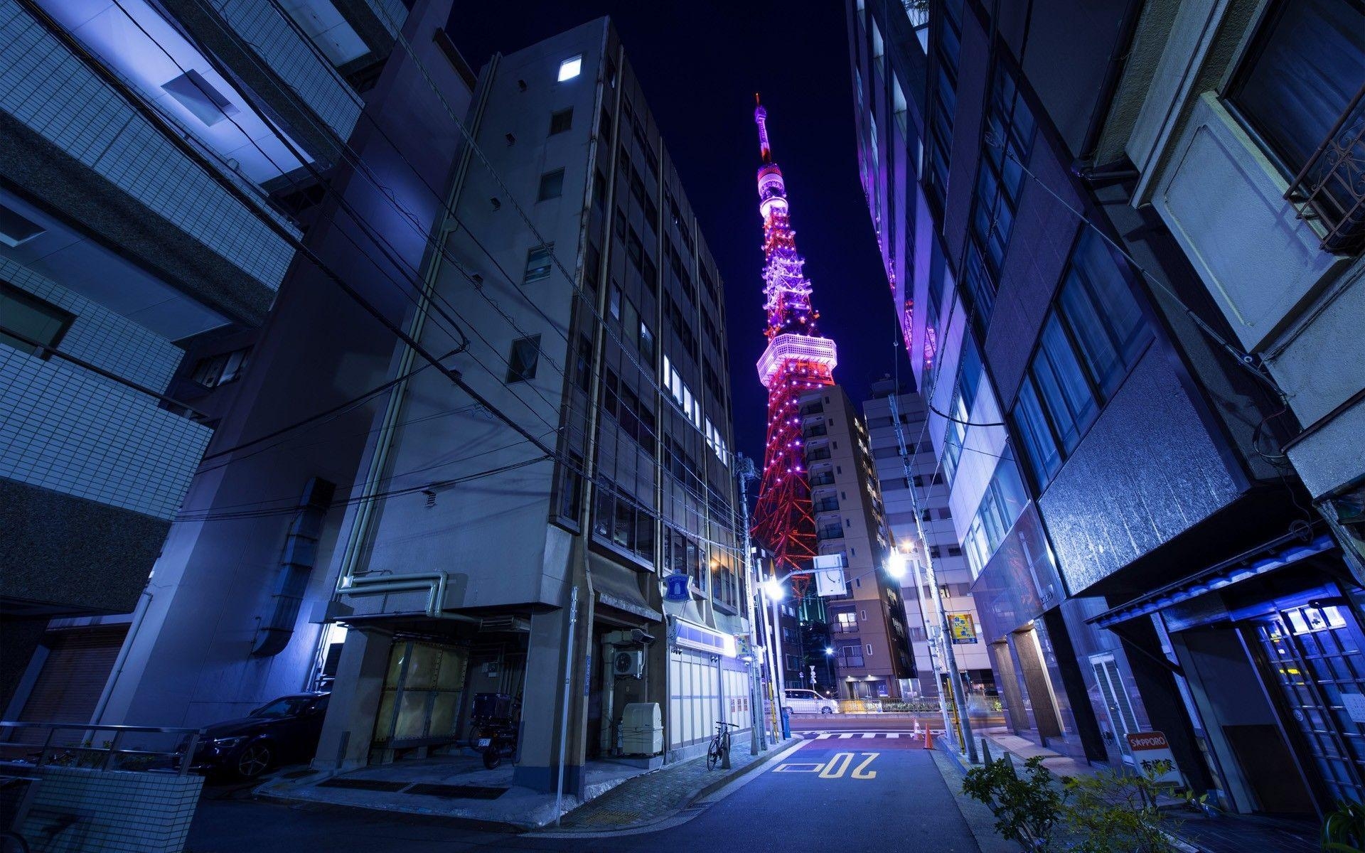 Leere Straße, Tokyo, HD, nachts, Japan, 1920x1200 HD Desktop