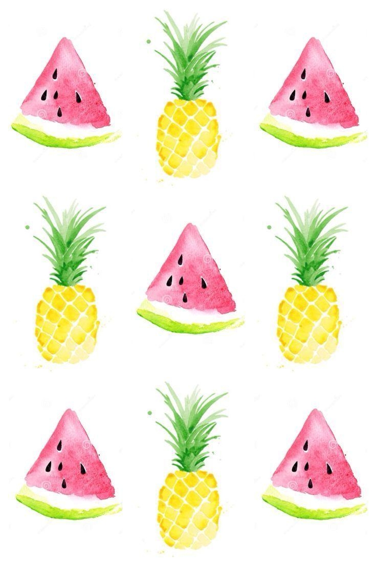 Ananas, Wassermelone, Hintergrund, Mas, Sommer, 740x1110 HD Handy