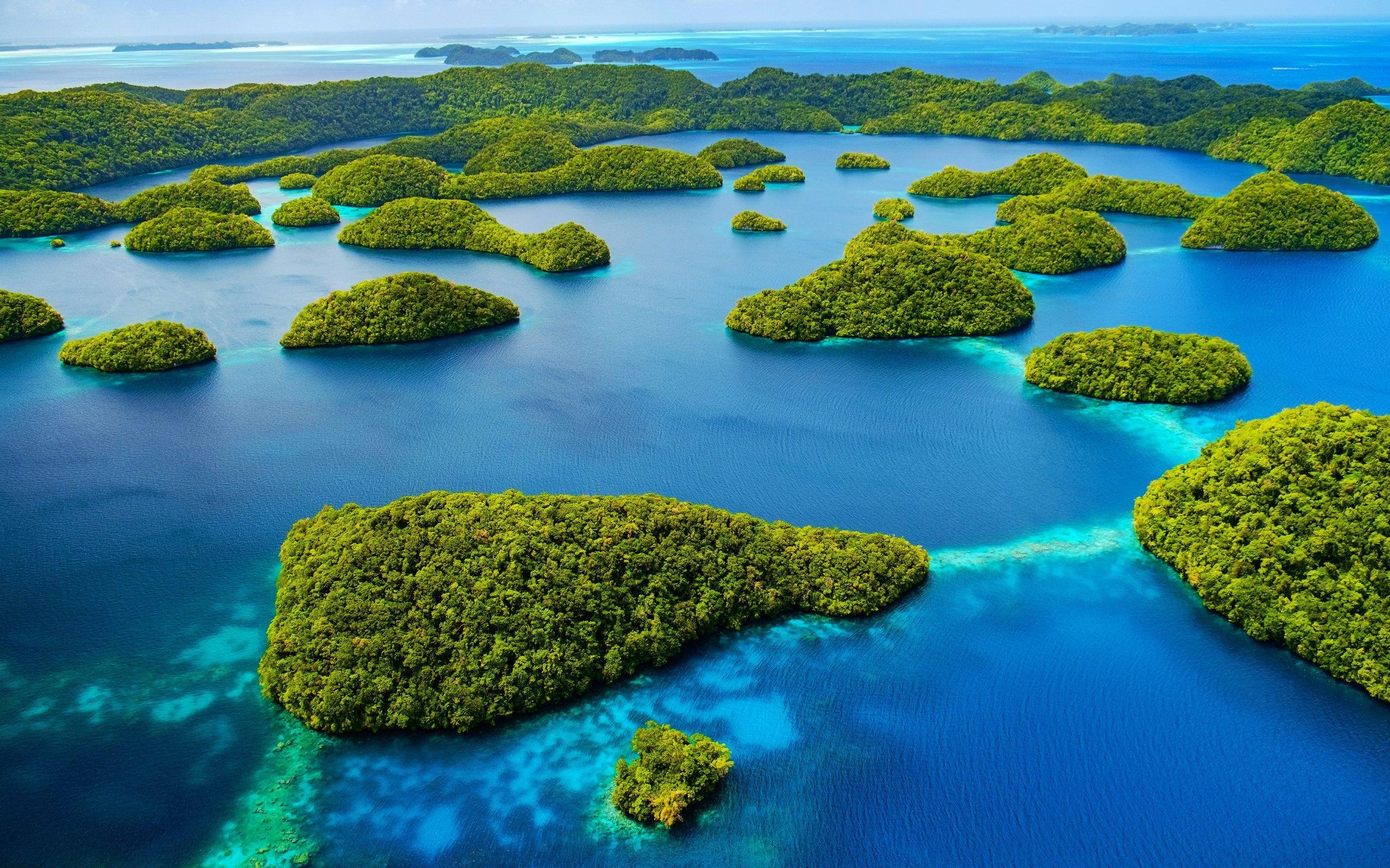 Paradiesstrände, Türkisblaues Meer, Palau, Pazifik, Mikronesien, 2560x1600 HD Desktop