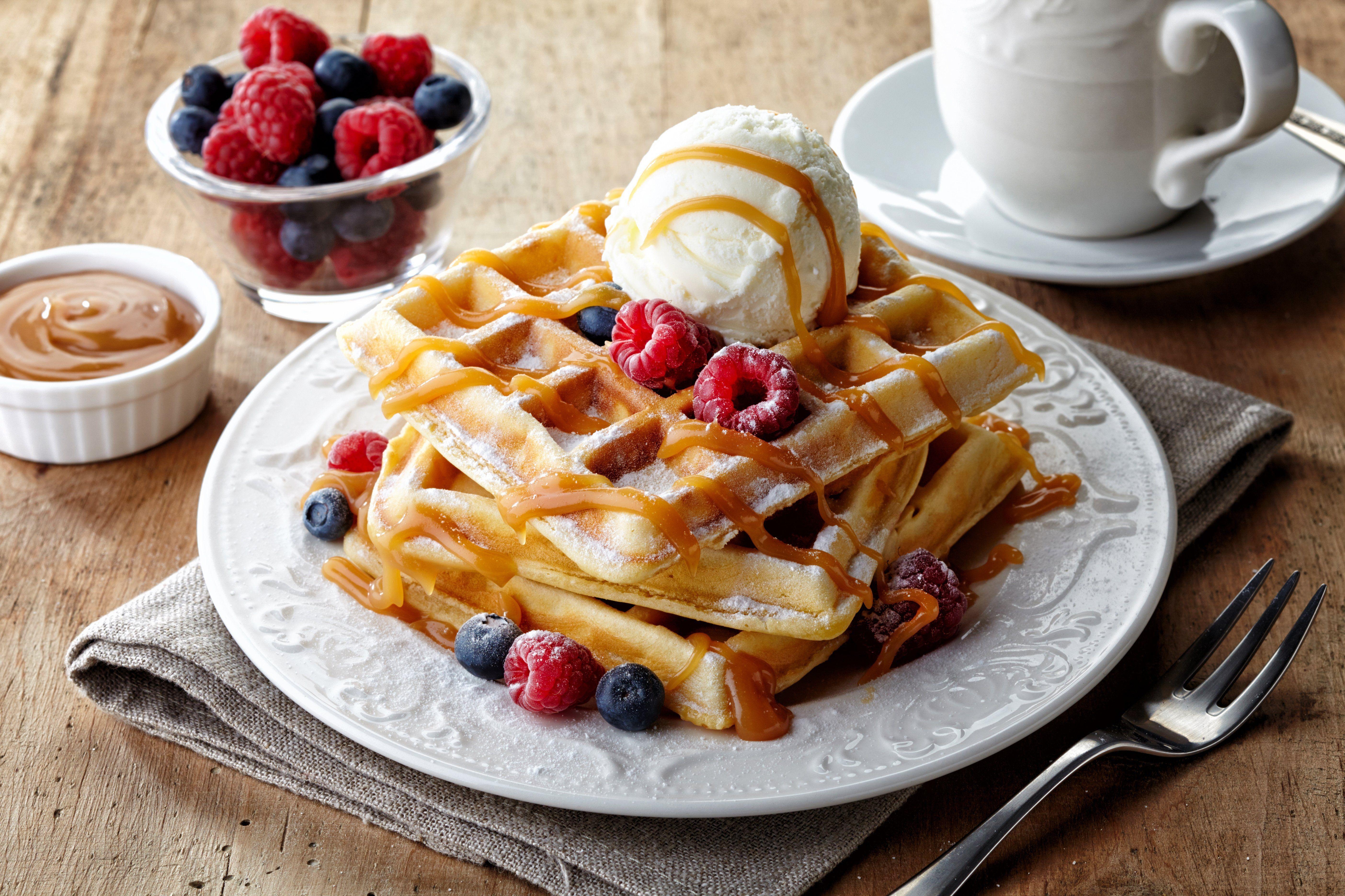 Waffeln, Essen, Hintergrund, Frühstück, Süß, 5620x3750 4K Desktop