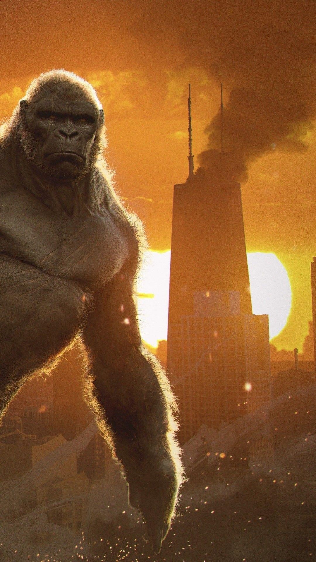 Godzilla, Kong, 4K, King Kong, Filme, 1080x1920 Full HD Handy