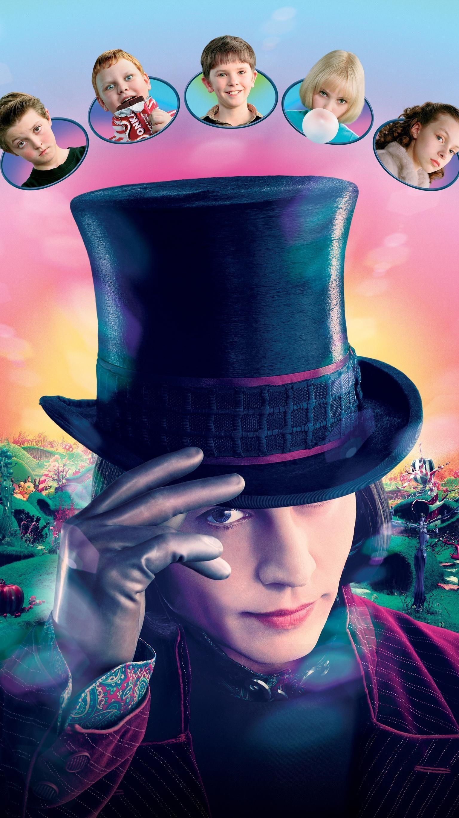 Charlie, Schokoladenfabrik, Johnny Depp, 2005, Film, 1540x2740 HD Handy