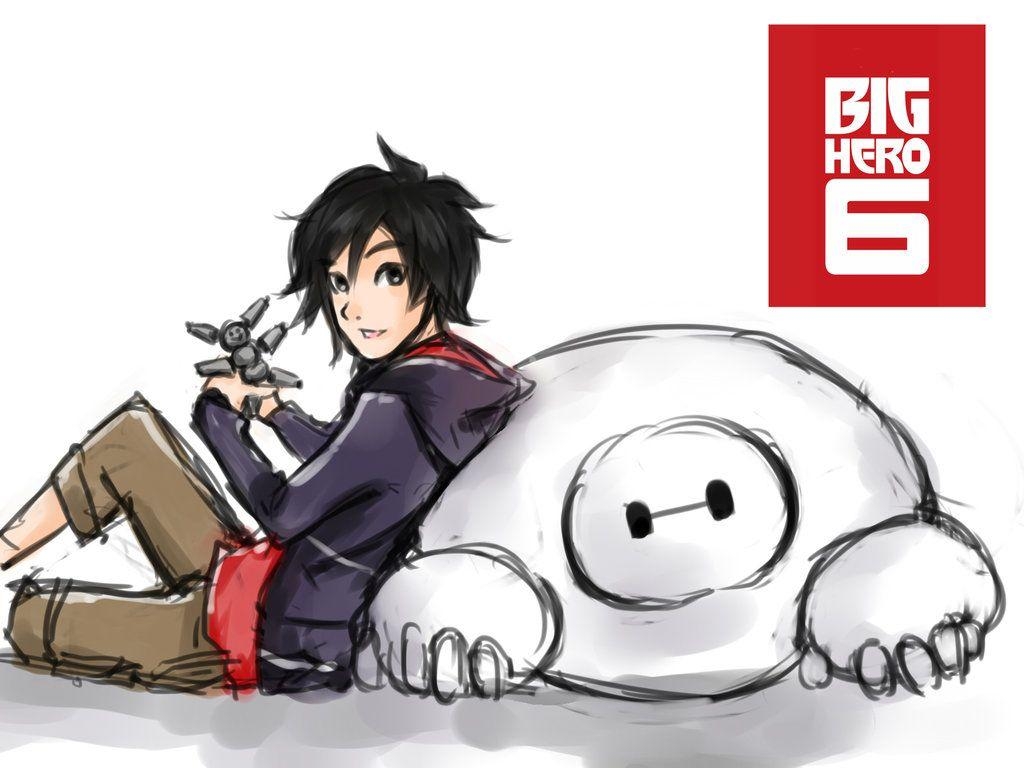 Skizze 14, Großes Held 6, Hiro, Baymax, Hintergrund, 1030x770 HD Desktop