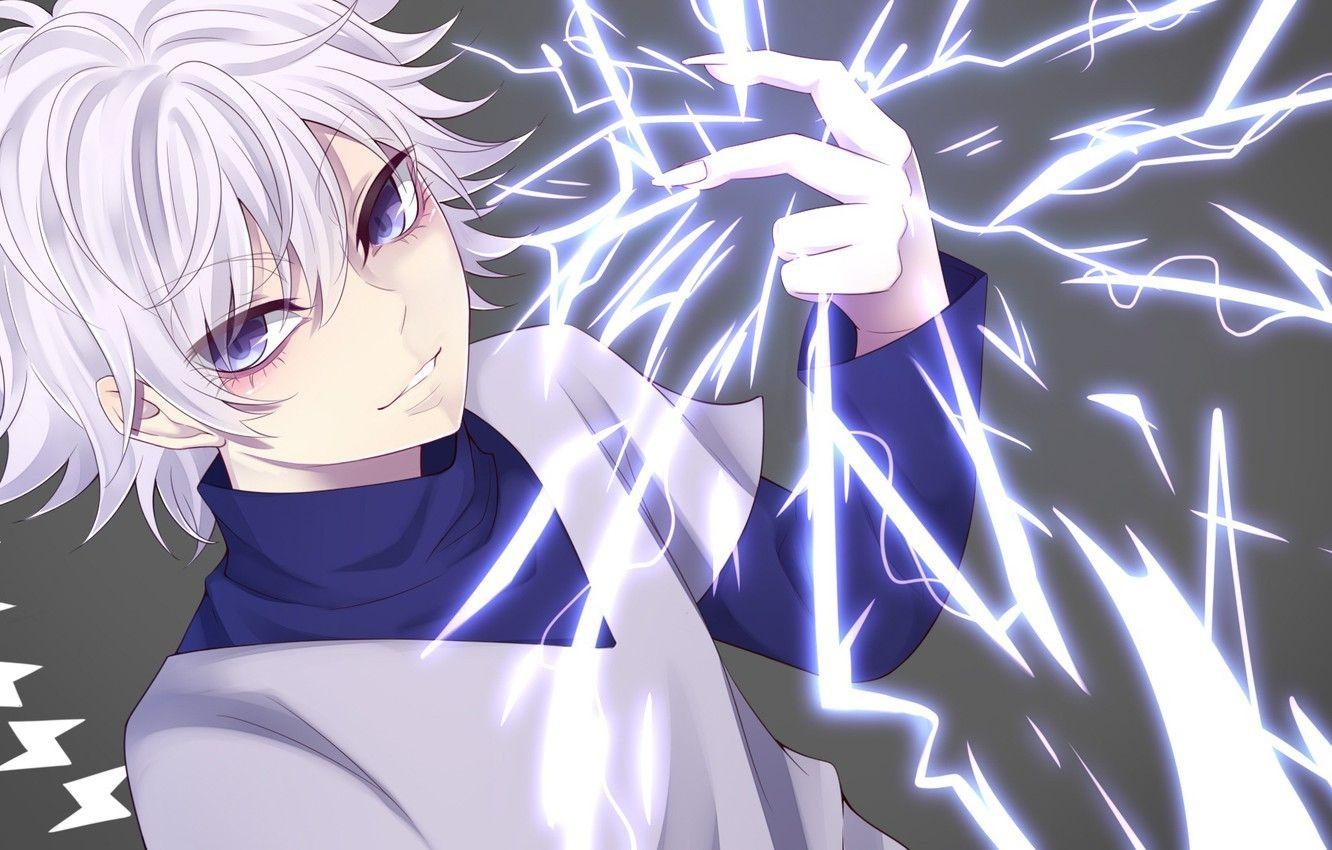 Killua, Anime, Strom, Hunter x Hunter, Grafik, 1340x850 HD Desktop