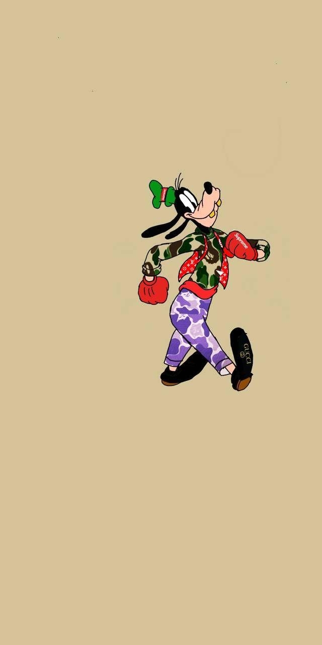 Goofy, Zeichentrickfigur, Supreme, Disney, Animation, 640x1280 HD Handy