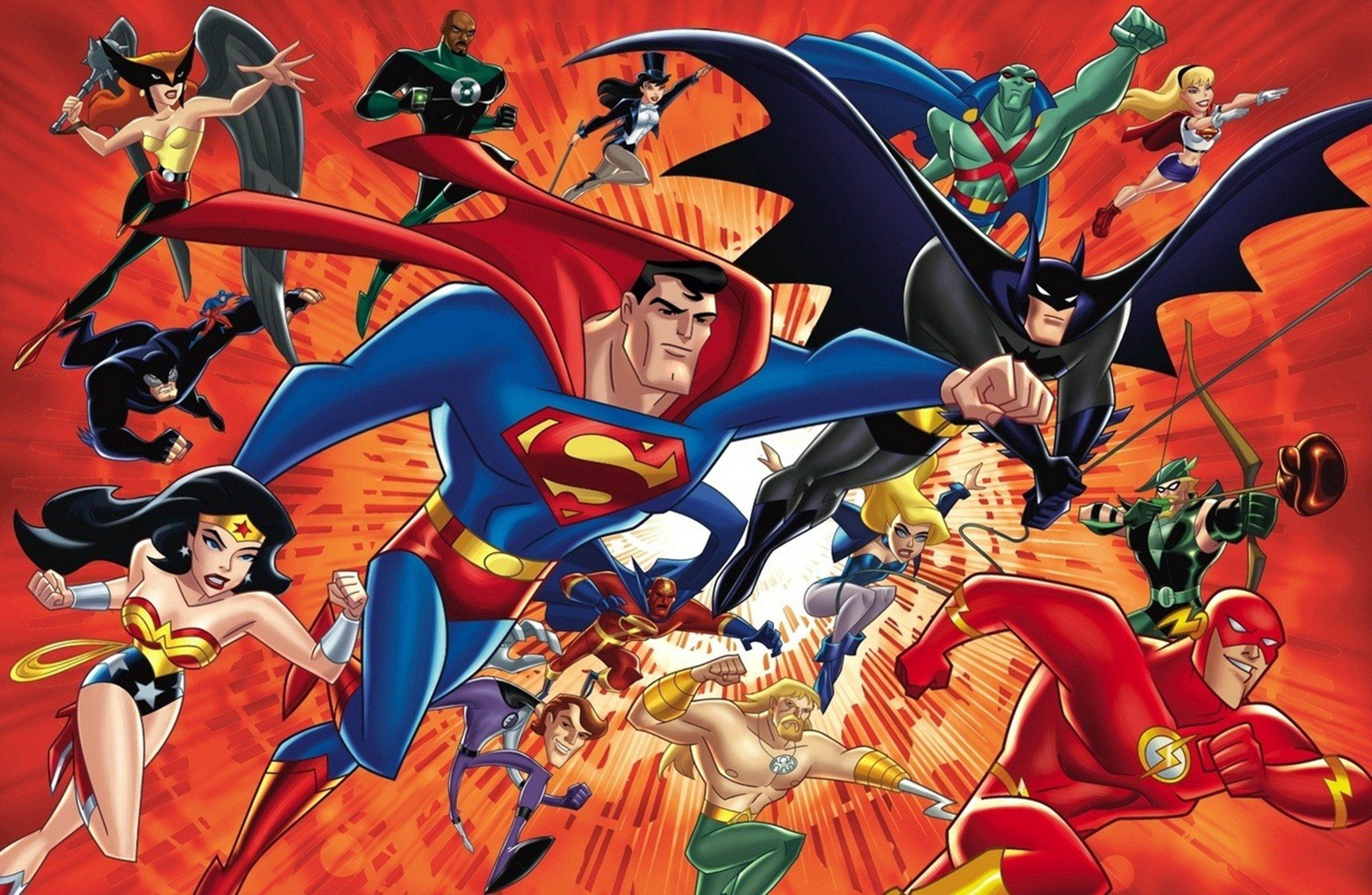 Justice League, Cartoon, Superhelden, Batman, Superman, 4000x2610 4K Desktop