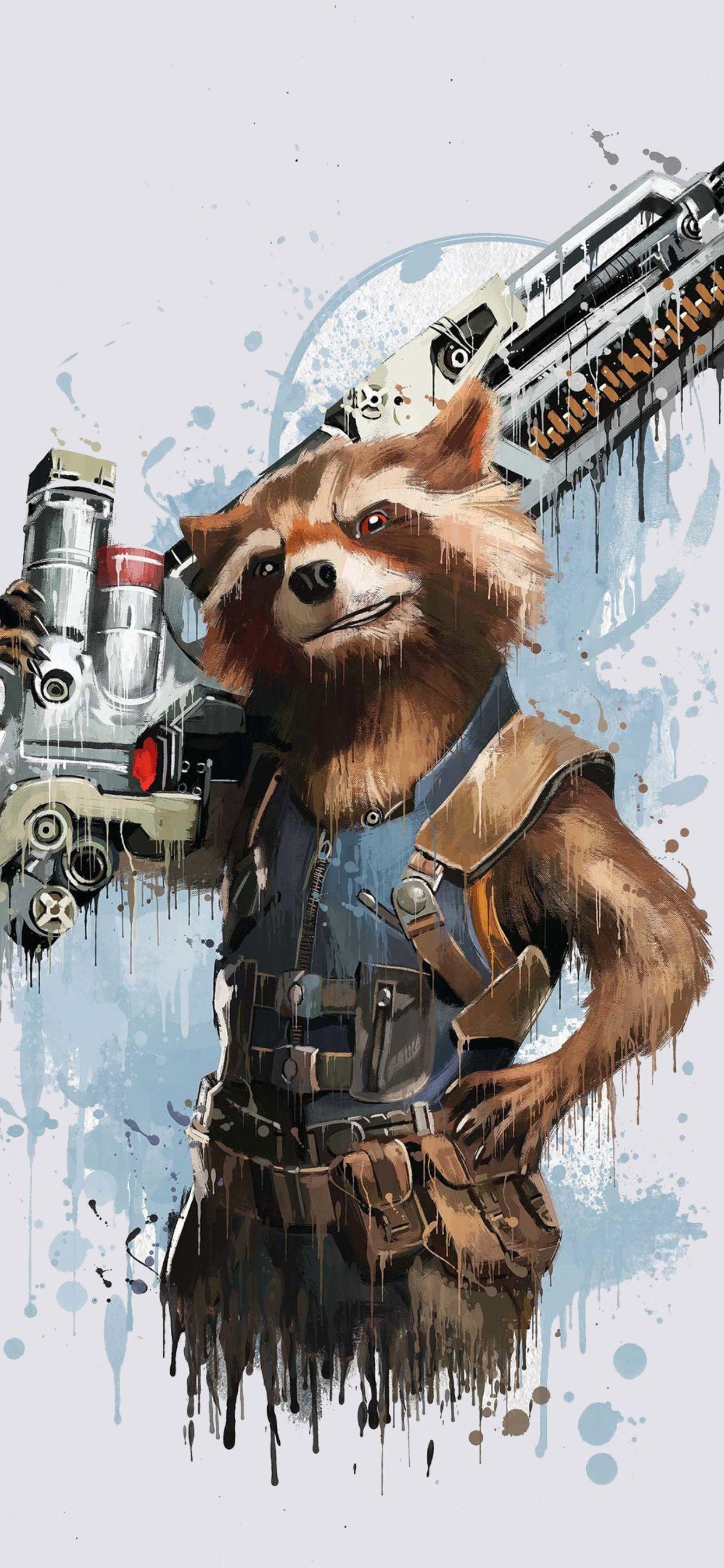 Rocket Raccoon, Avengers: Infinity War, Wallpaper, Marvel, 1250x2690 HD Handy