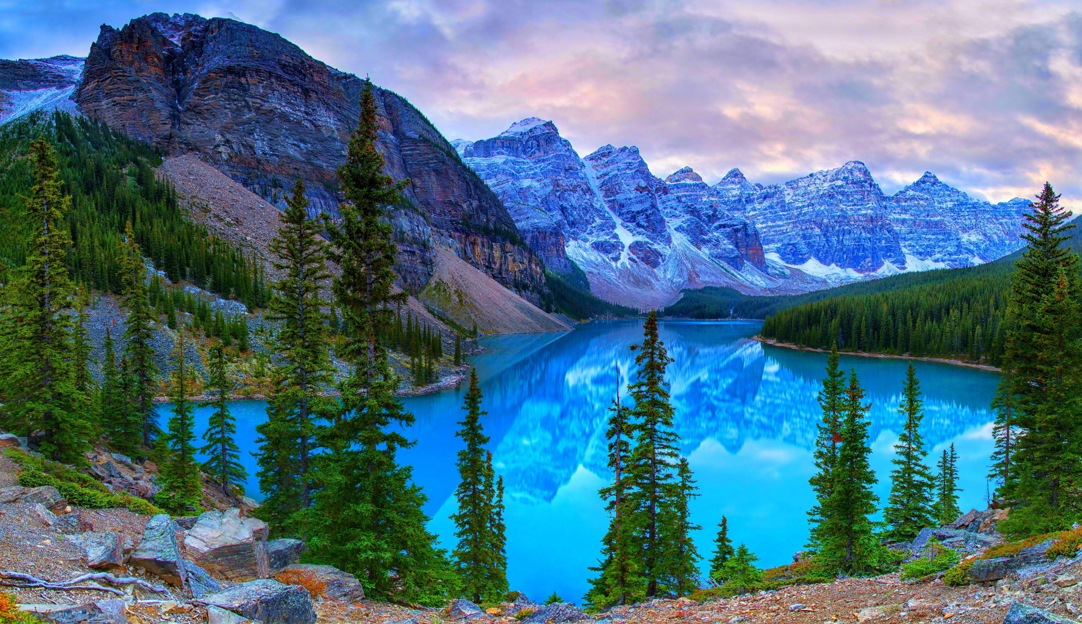 Lake Moraine, Banff Nationalpark, Kanada, 4K, Landschaft, 4420x2550 4K Desktop