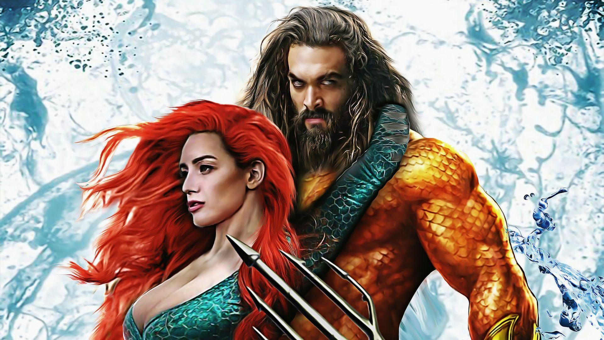 Aquaman und Mera, Kunst, Superhelden, 4K, Bild, 1920x1080 Full HD Desktop