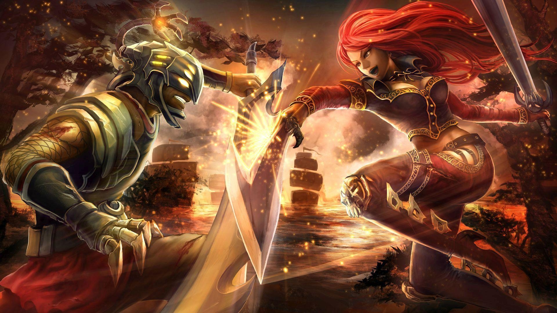 Katarina, vs Master Yi, LoL, Duell, Hintergrund, 1920x1080 Full HD Desktop