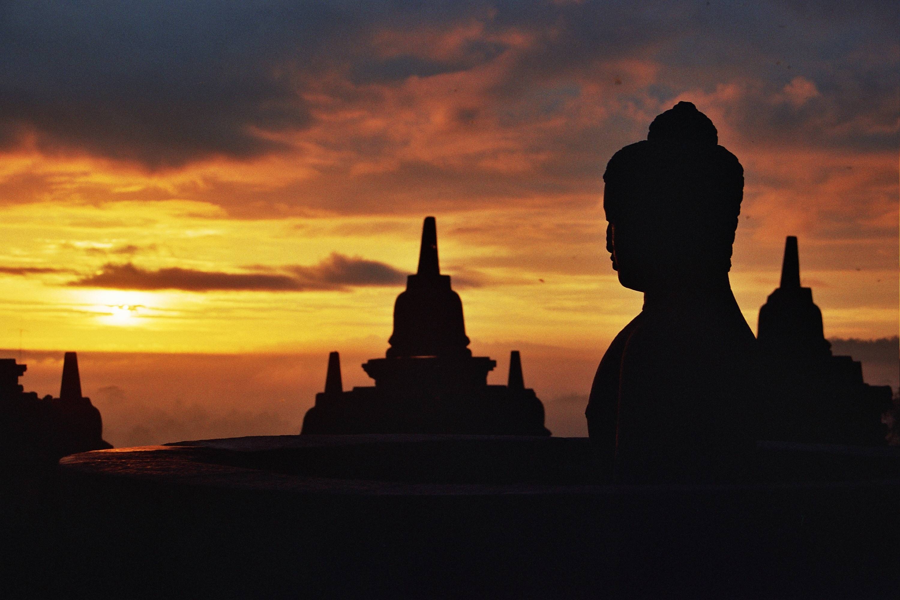 Borobudur, Tempel, Dämmerung, Indonesien, HD, 3000x2000 HD Desktop