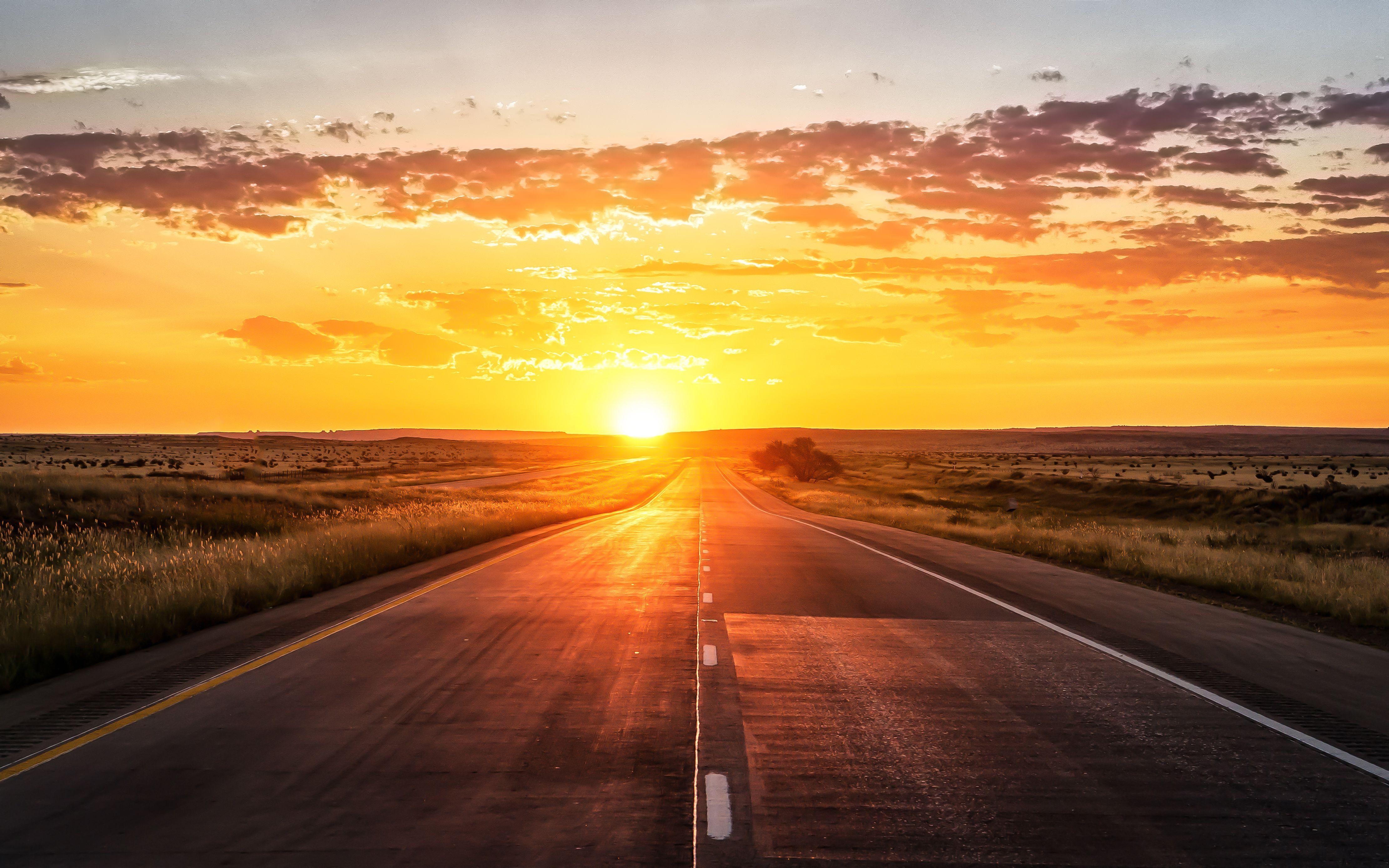 Sonnenuntergang, Autobahn, 4k, Welt, Bild, 4450x2780 4K Desktop