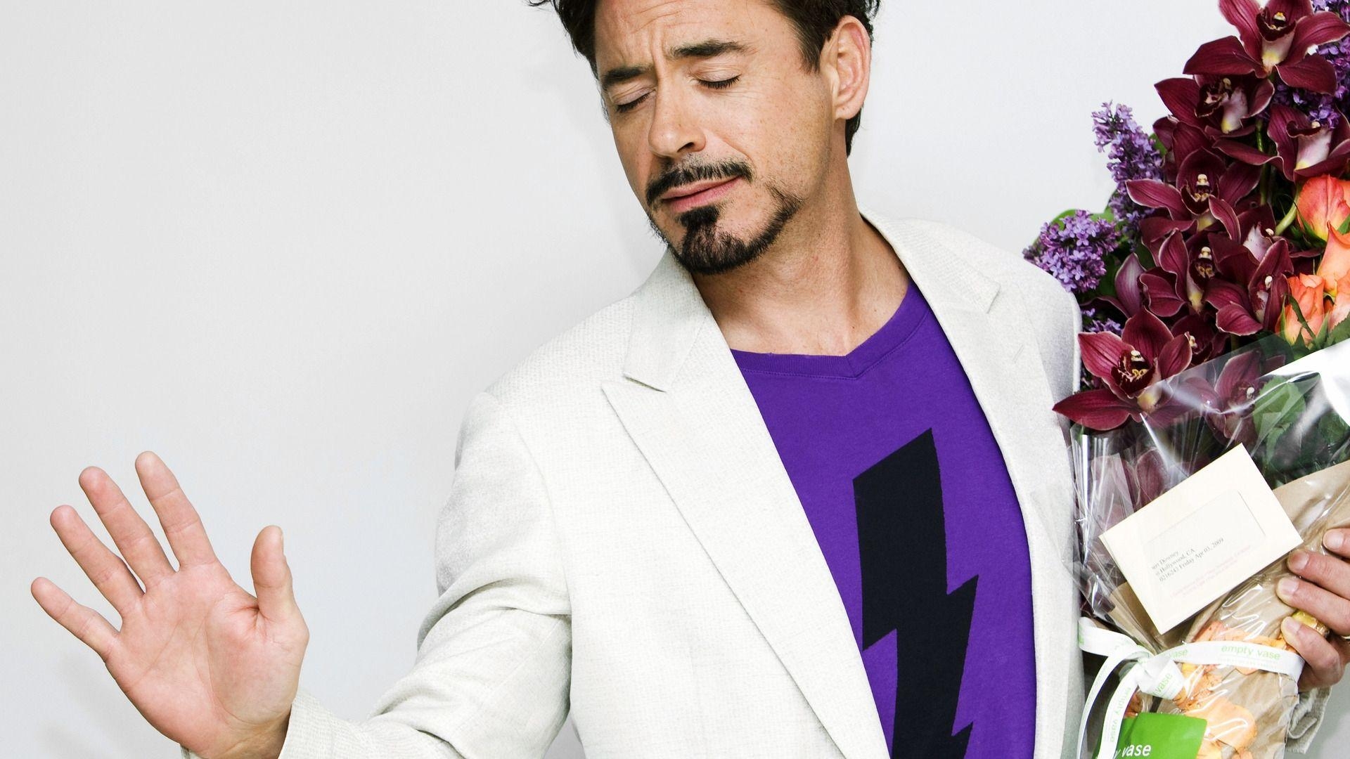 Robert Downey Jr, Blumen, Romantik, Desktop, Hintergrund, 1920x1080 Full HD Desktop